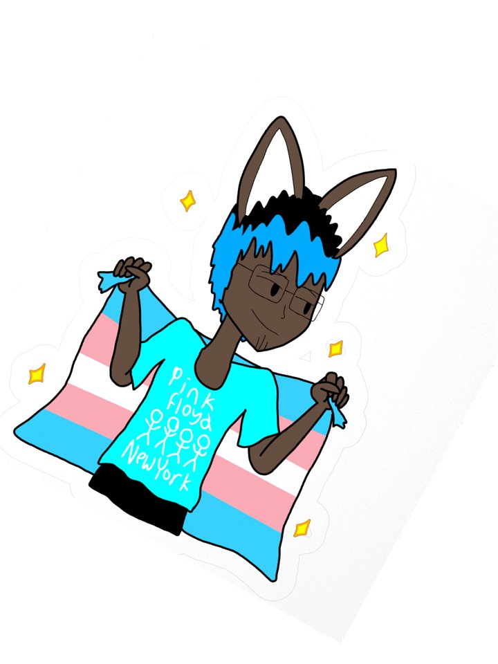 Trans flag kiss cut sticker (featuring Chris) product image (2)