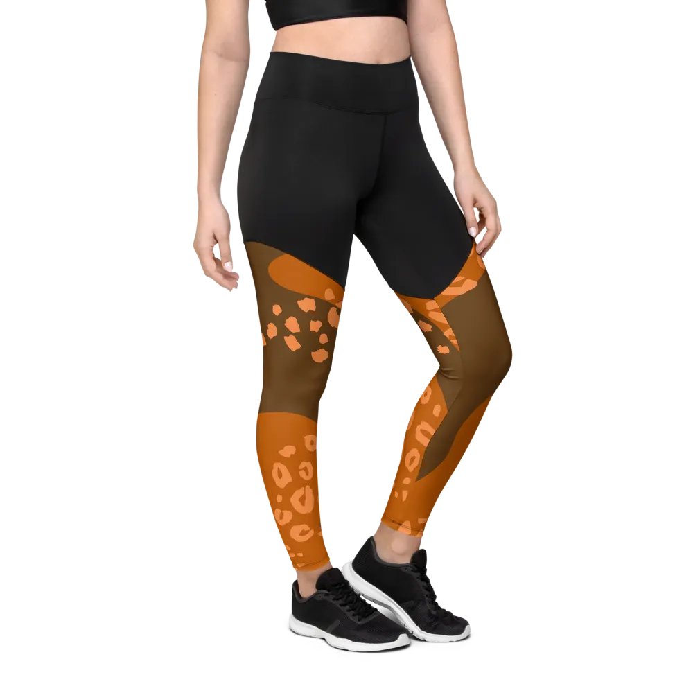 Orange Safari Chic Compression Leggings product image (3)