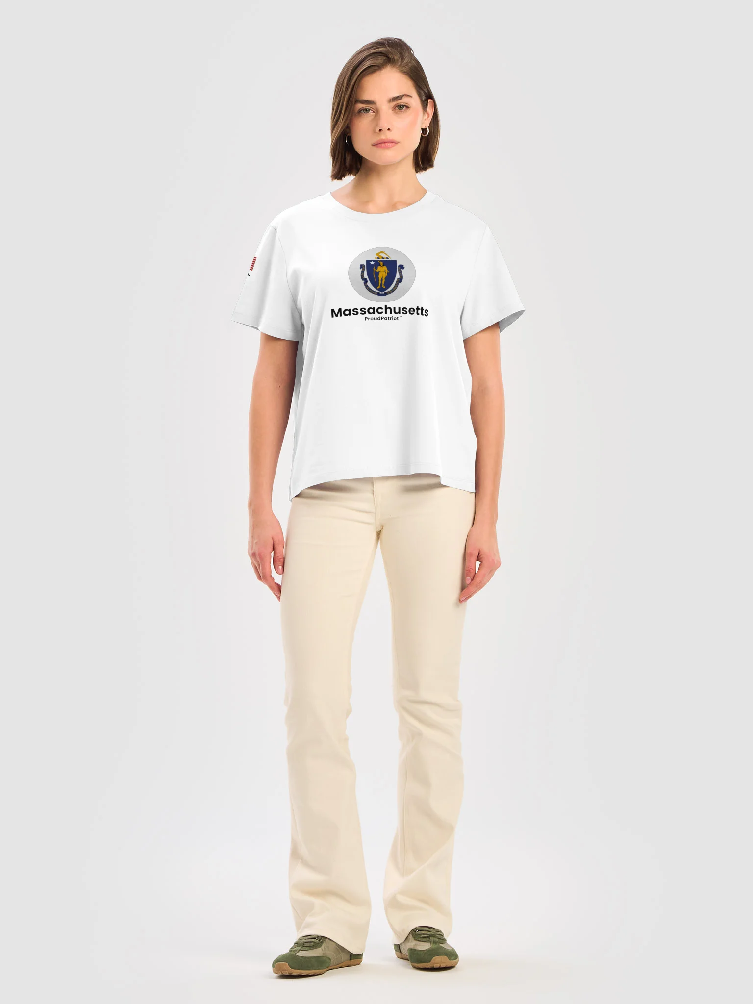 Massachusetts Women's Ribbed Neck T-Shirt product image (1)
