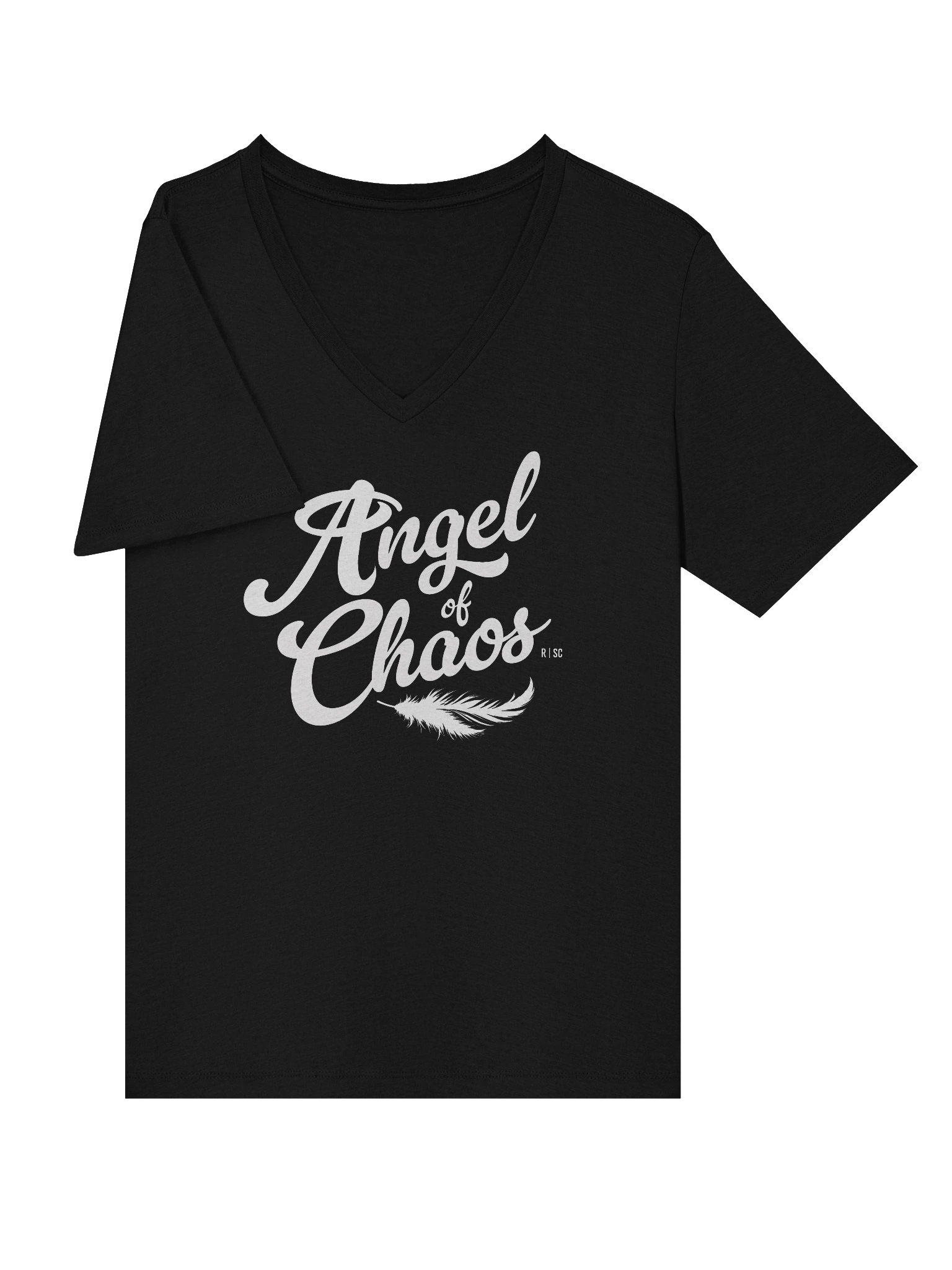 Angel of Chaos V-neck T-Shirt (White) product image (5)