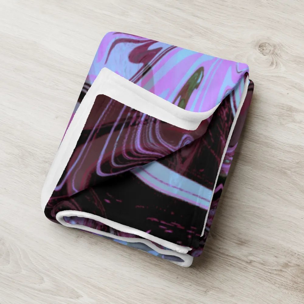 Pink, Black and Blue Swarm Pattern Urban Design Throw Blanket product image (18)