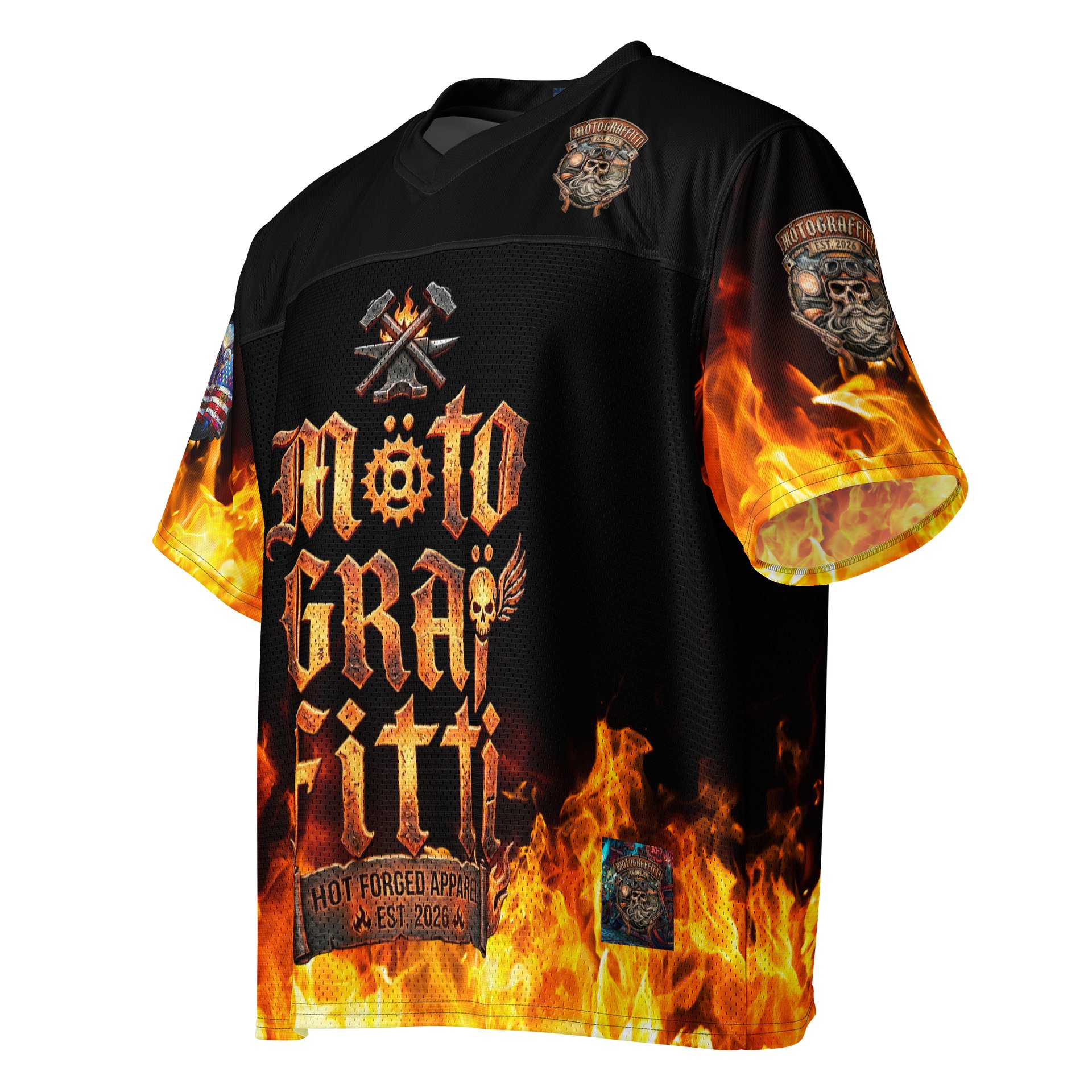 MötoGraffitti Fiery Forge All-Over Boxy Football Jersey product image (3)