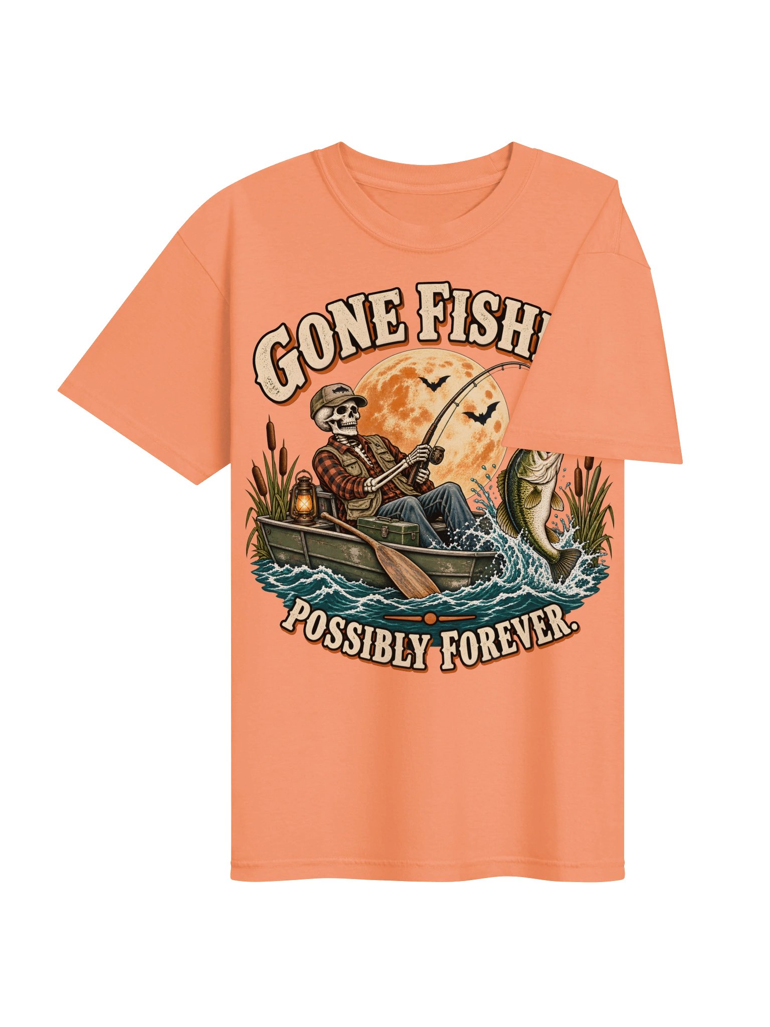 Gone Fishing—Possibly Forever | Halloween Bass Fishing Shirt product image (4)
