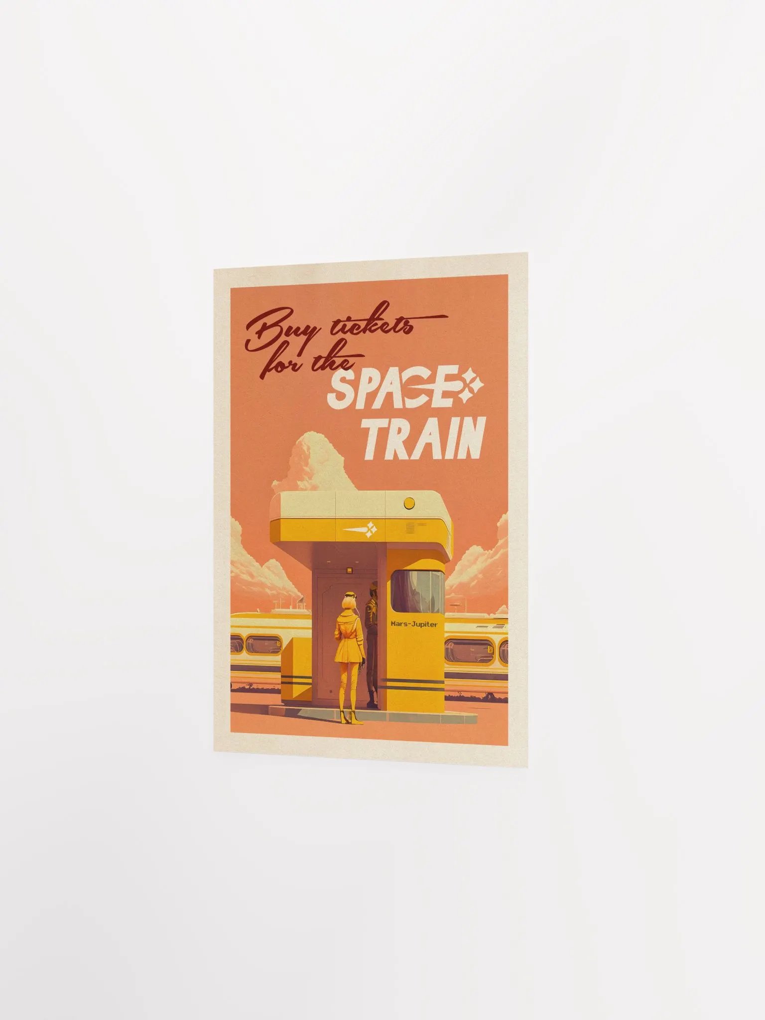 Buy ticket for the Space Train — Vintage space poster, retro space art, propaganda poster, retrofuturism art, retro sci-fi print product image (8)