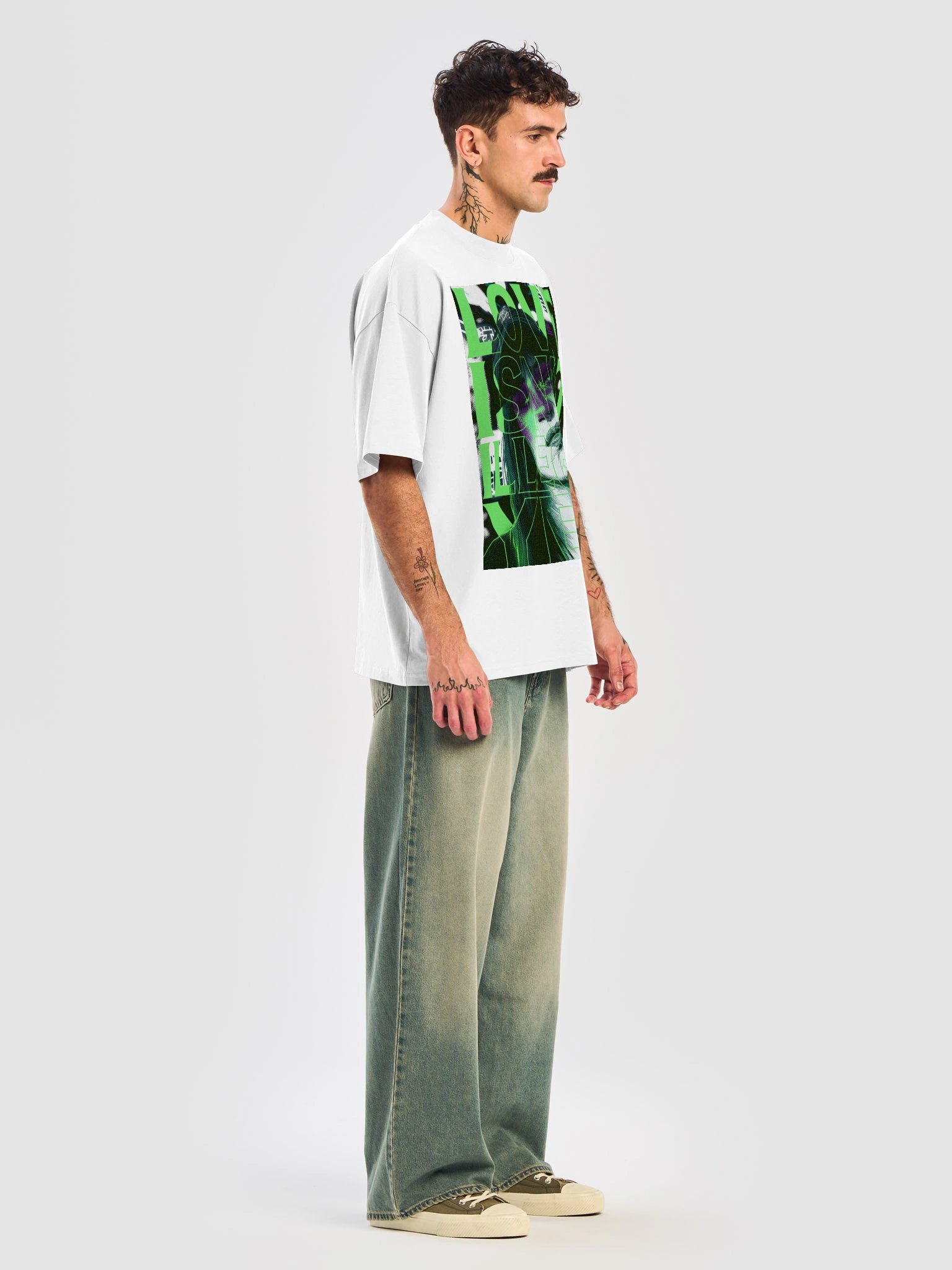 LOVE ISN'T ILLEGAL YET front Organic Oversized Light T-Shirt product image (5)