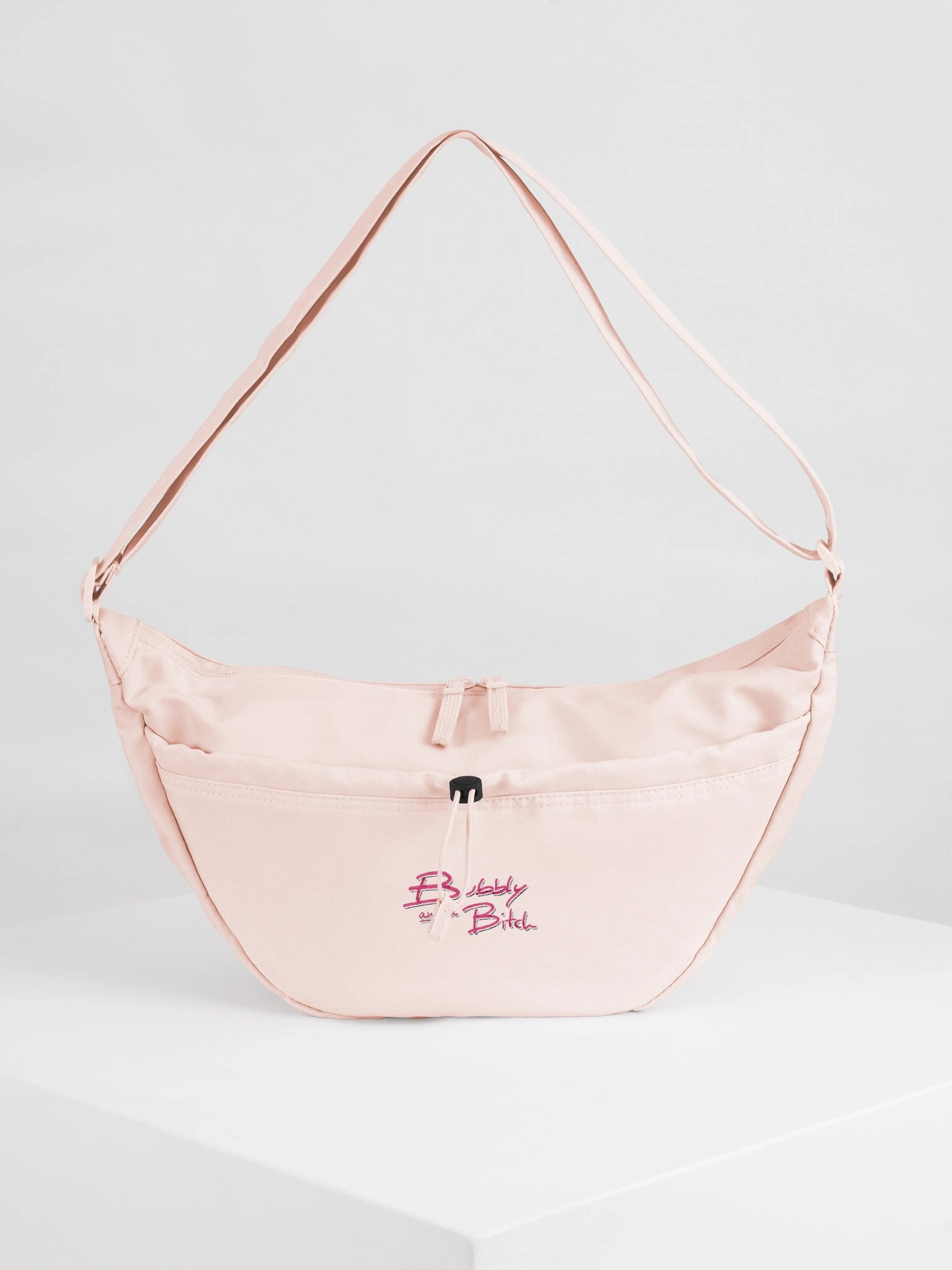 Bubbly and a B (pink and white) sling bag product image (1)