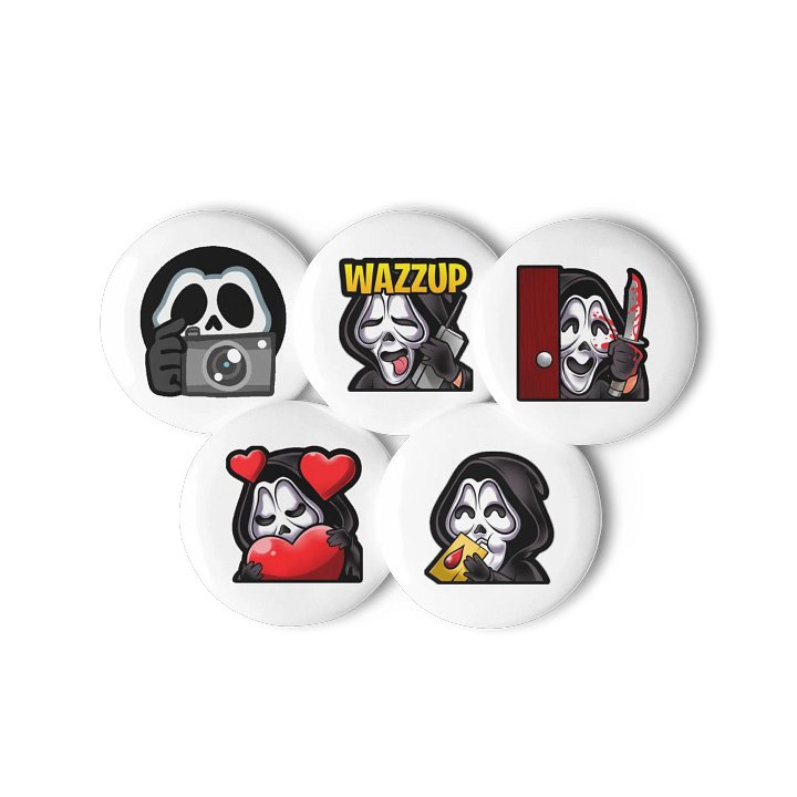 KillrZombie Ghostface Emote Pin Buttons Set product image (3)