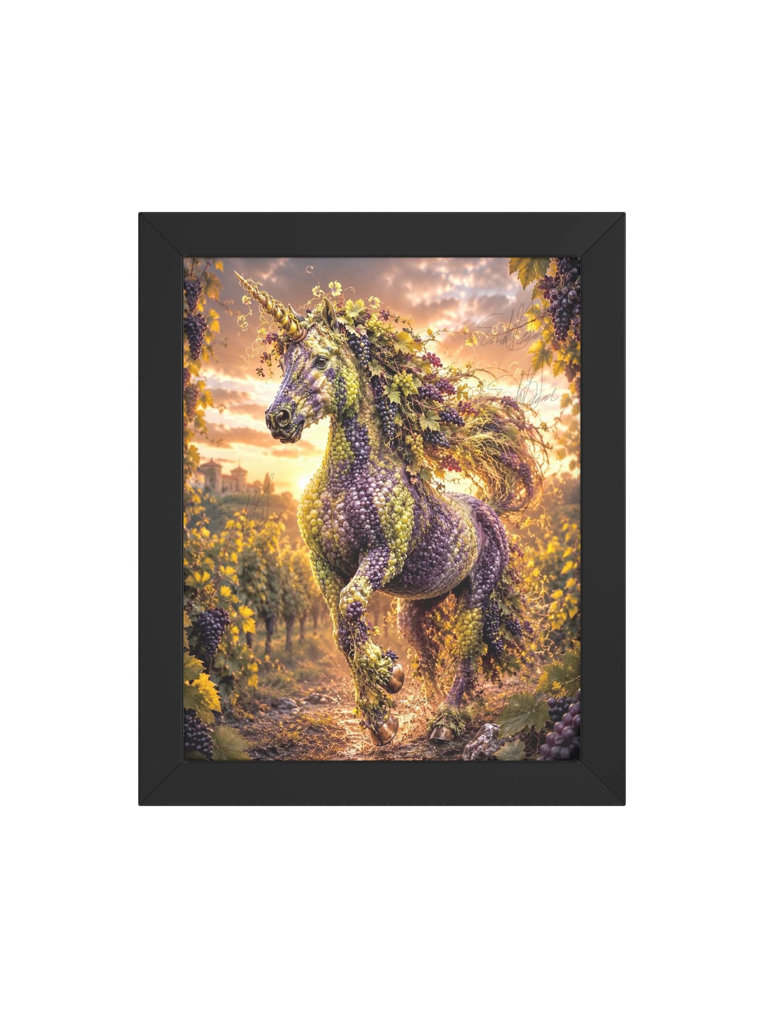 Grape Unicorn Black Framed Poster product image (36)
