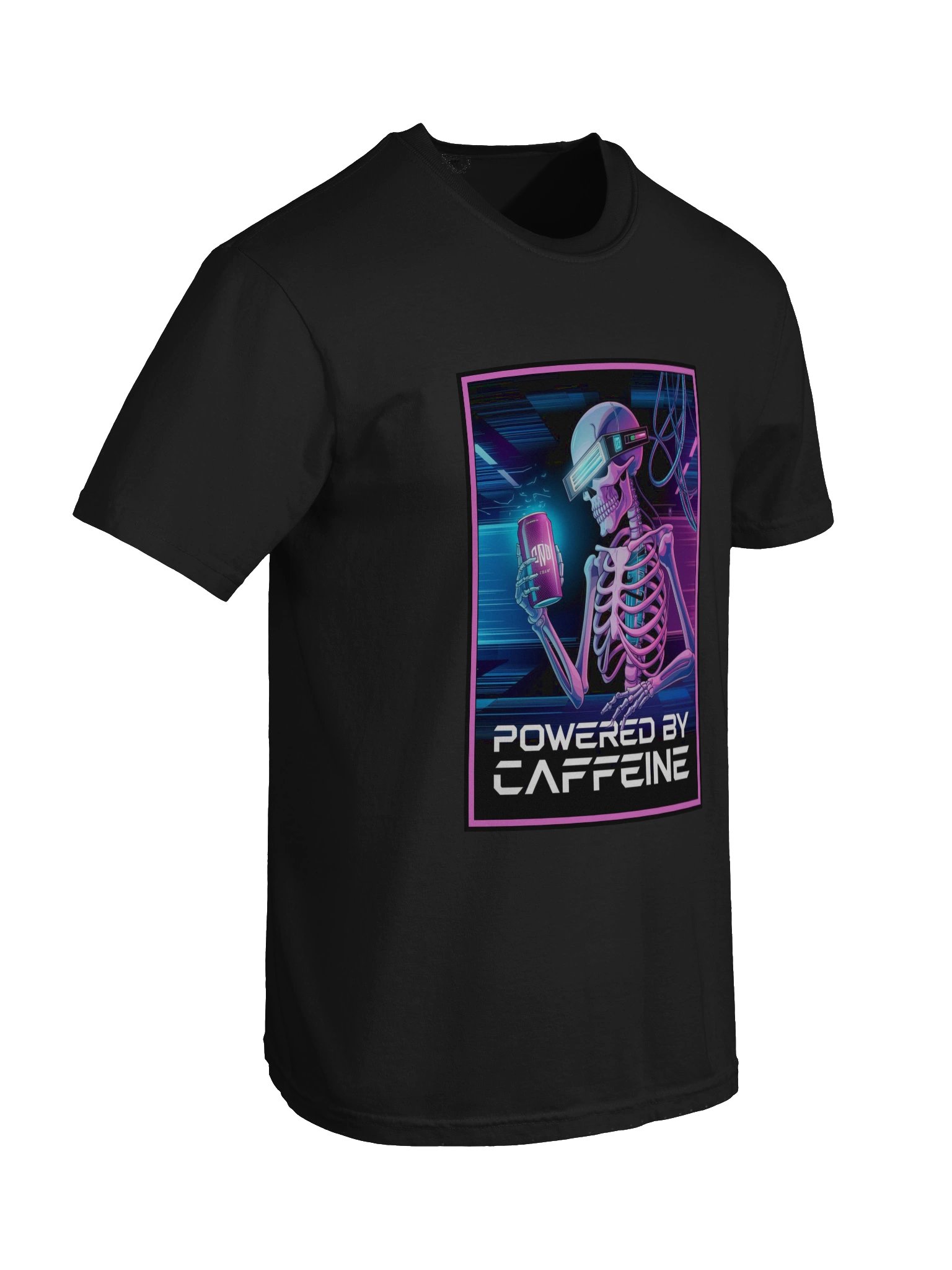 "POWERED BY CAFFEINE" 100% cotton T-shirt product image (5)