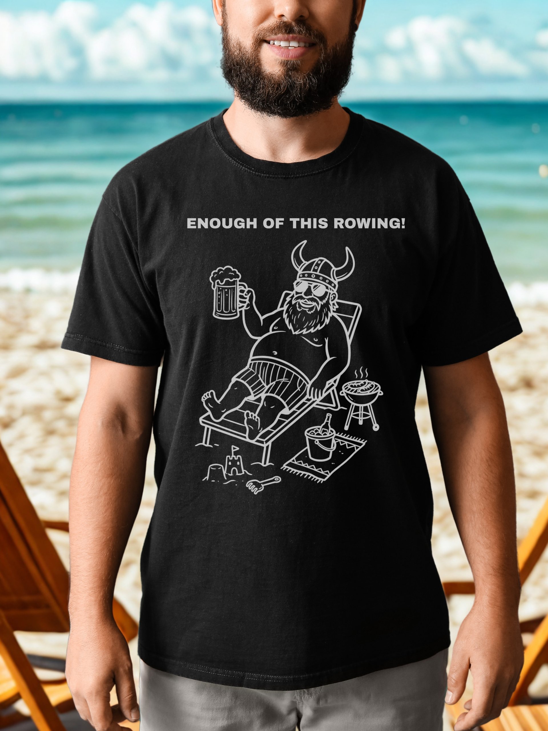 Enough of this rowing - funny premium Viking heavyweight t-shirt product image (1)