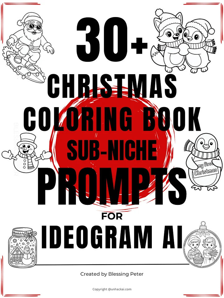 30+ Christmas Coloring Sub-niche Prompts for Ideogram Ai product image (1)