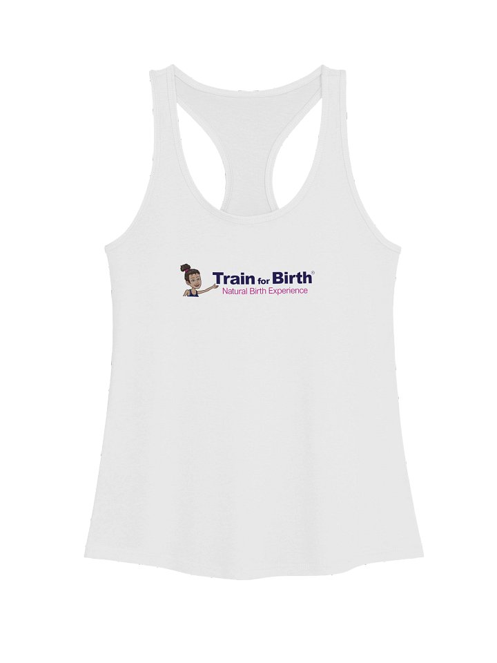 Train for Birth® Next Level Women's Racerback White Tank Top product image (1)
