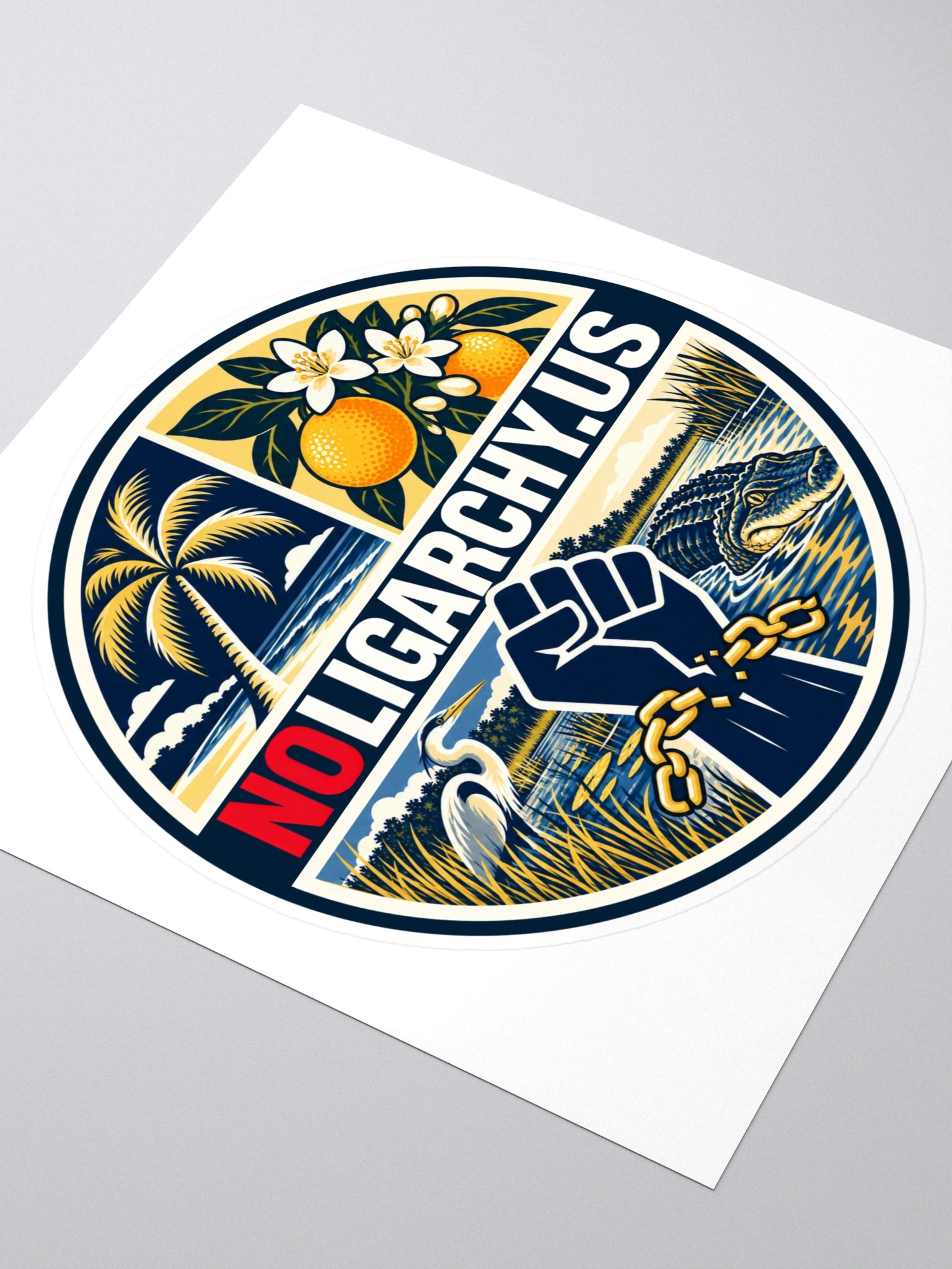 Florida NOLIGARCHY.US sticker product image (3)