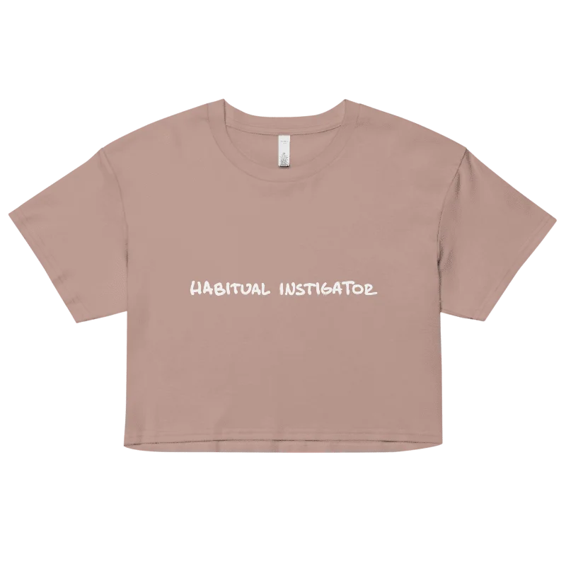 HABIUTAL INSTIGATOR (longline white design) printed cotton crop top product image (19)