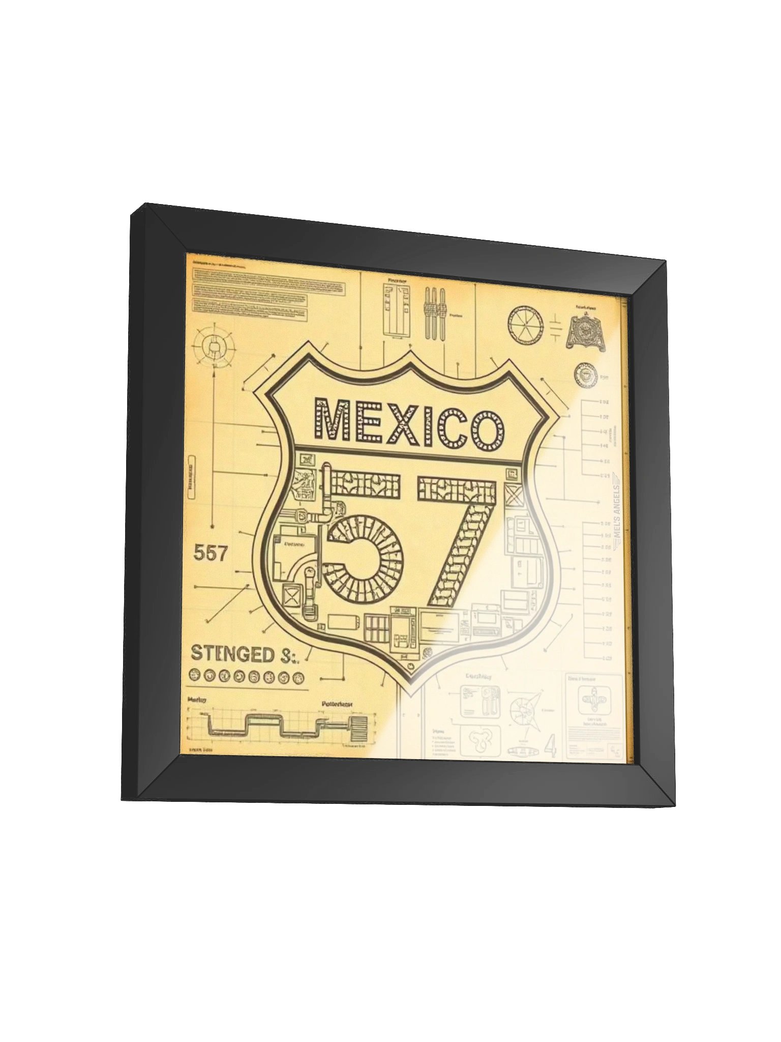 Ruta 57 — Mexico 57 Road Shield Framed Matte Poster product image (4)