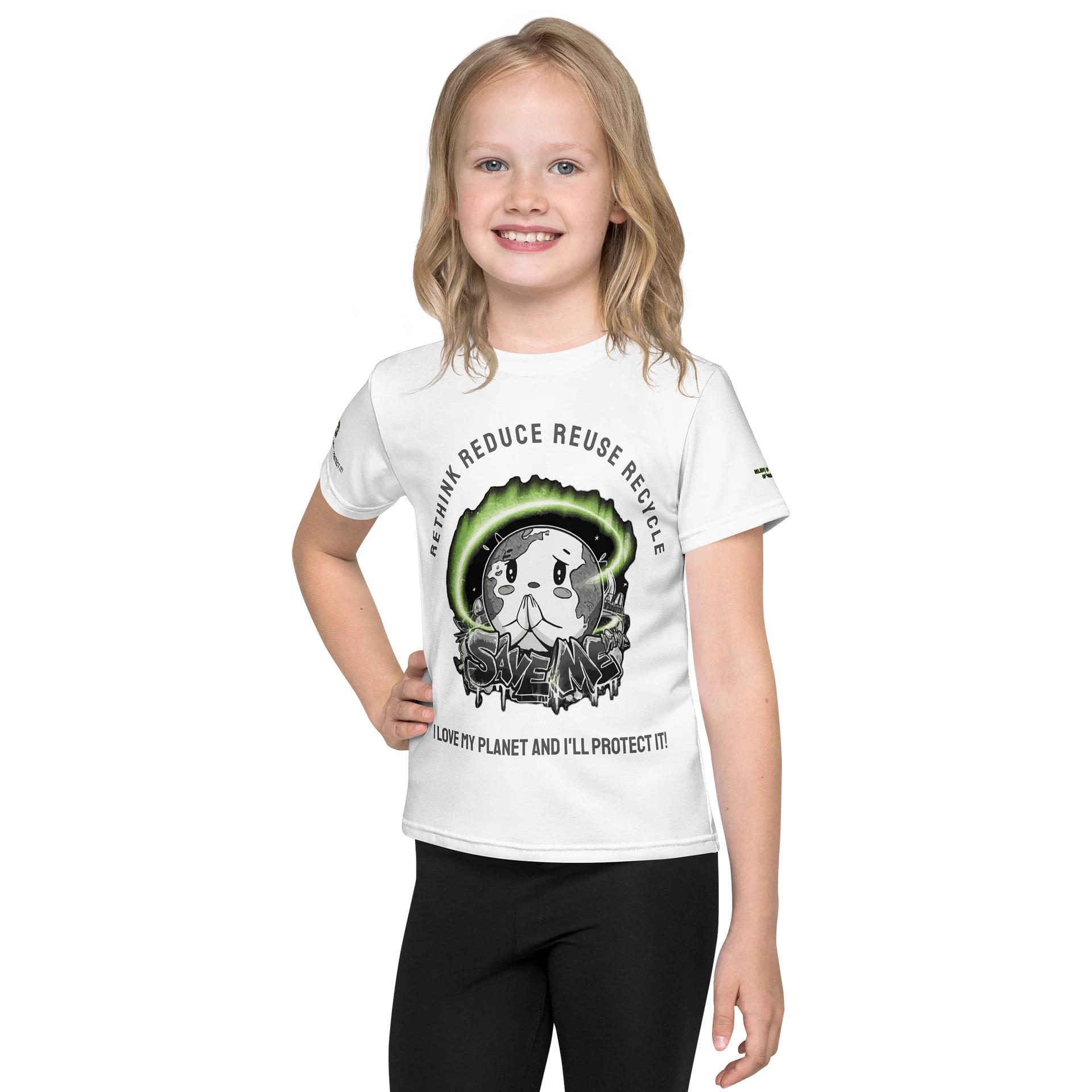 Save Me Kids Crew Neck T-Shirt | Eco-Friendly Style for Young Activists product image (1)