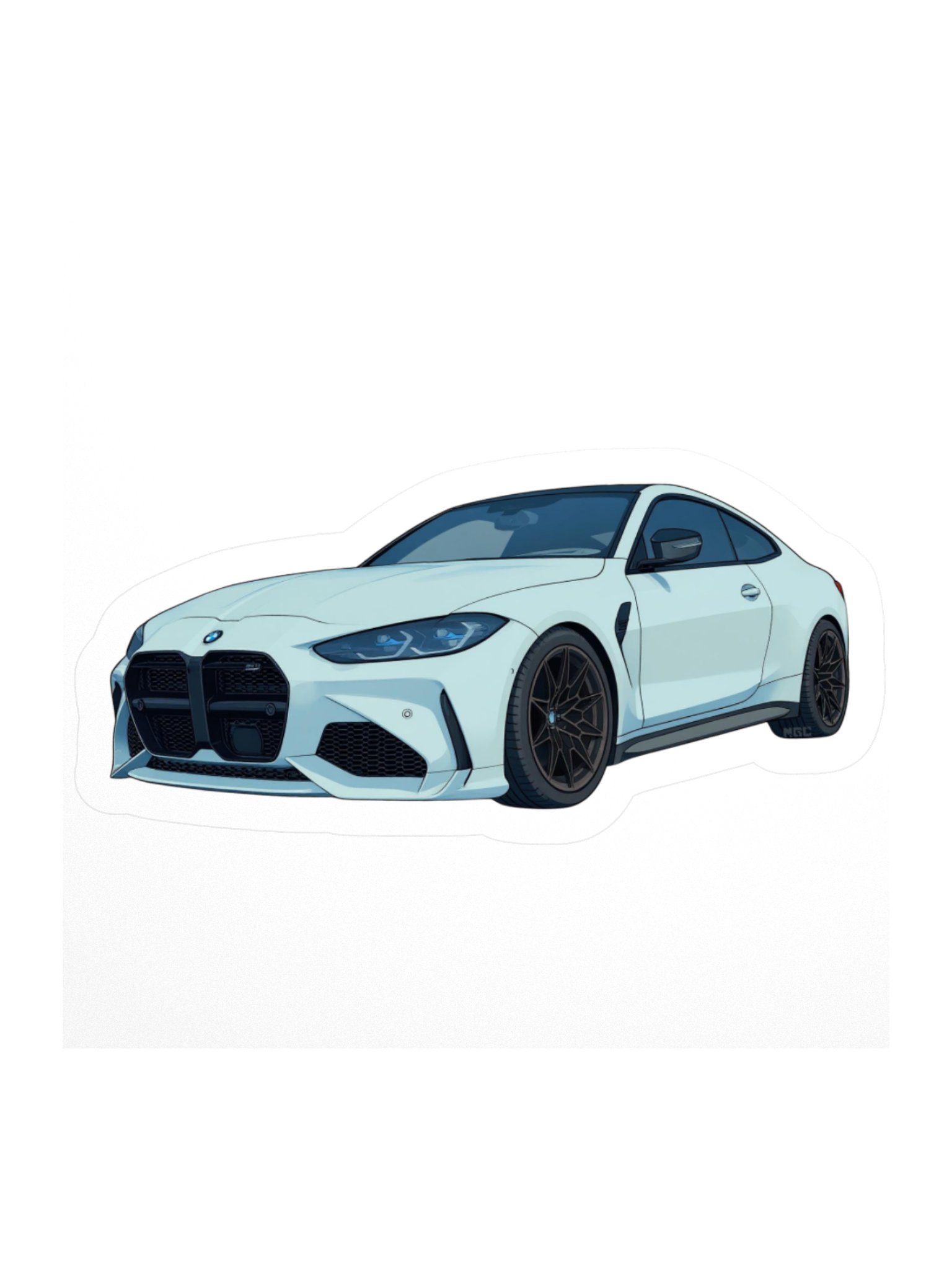 Grey BMW M4 Sticker (Retro, Sketch, Silhouette) product image (2)