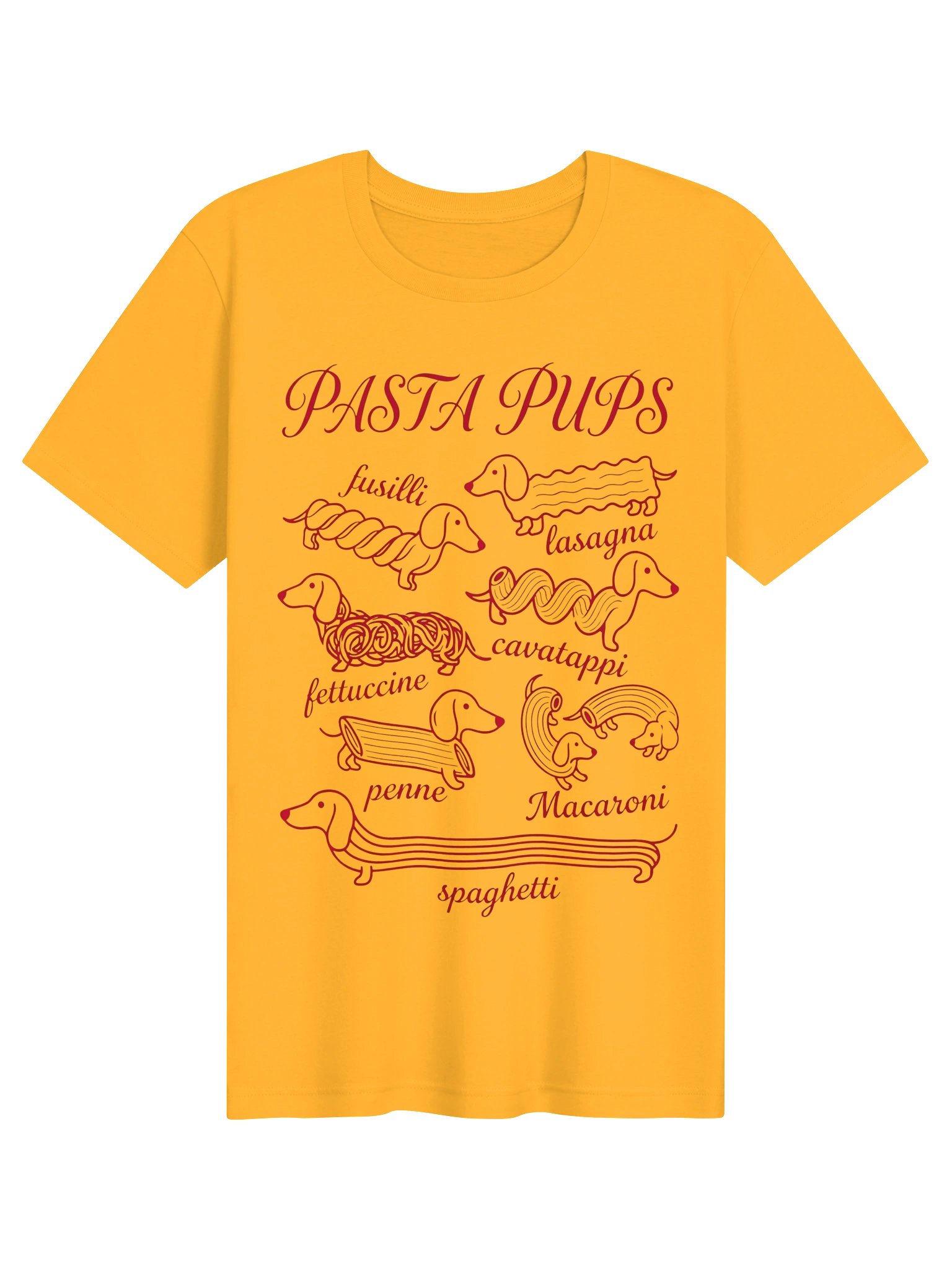 Pasta Pups Dachshund T-Shirt – Cute Dog & Pasta Lover Graphic Tee product image (3)