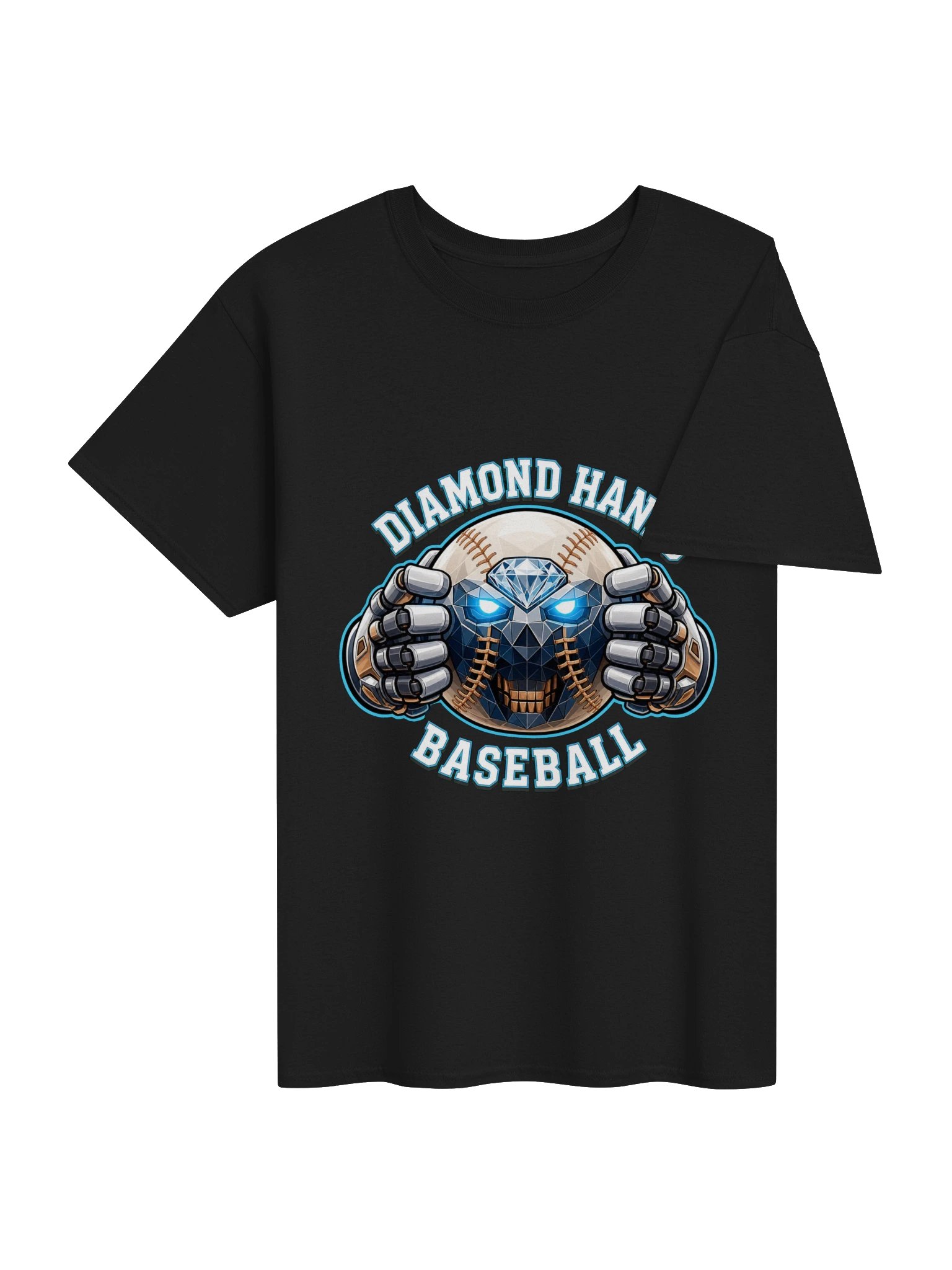 Diamond Hands Baseball Cyborg Skull Tee product image (4)