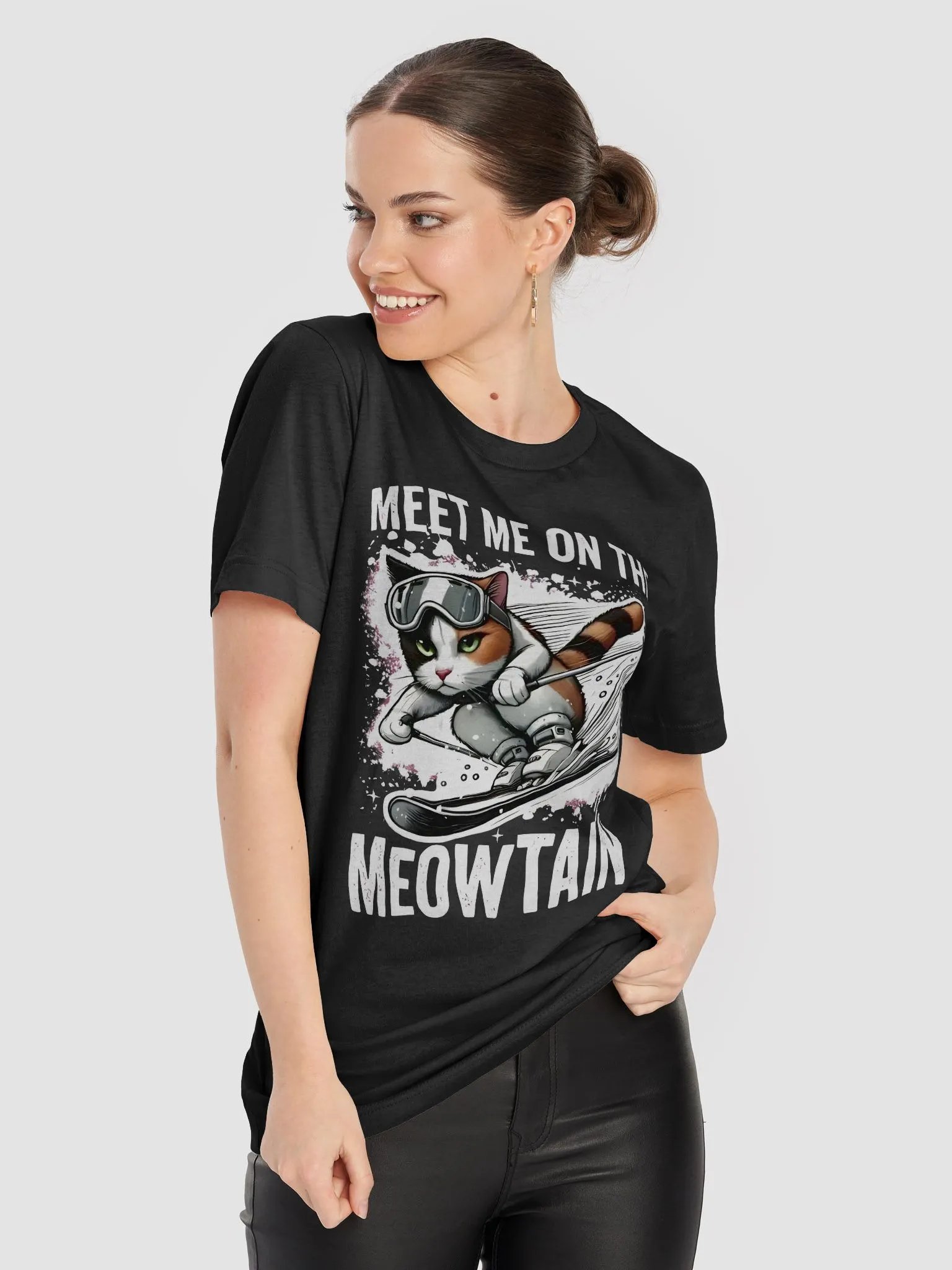 Meowtain Skier Graphic Tee product image (2)