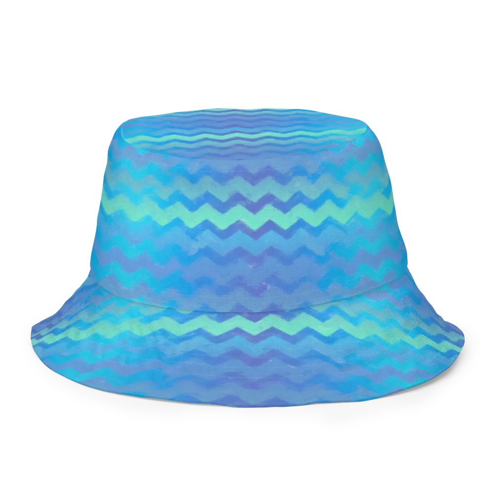 Blue Ocean Bokeh and Mermaid Stripe Bucket hat product image (8)