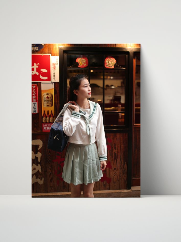 Sailor Uniform Night Street – Glossy 8x10 Metal Print product image (1)
