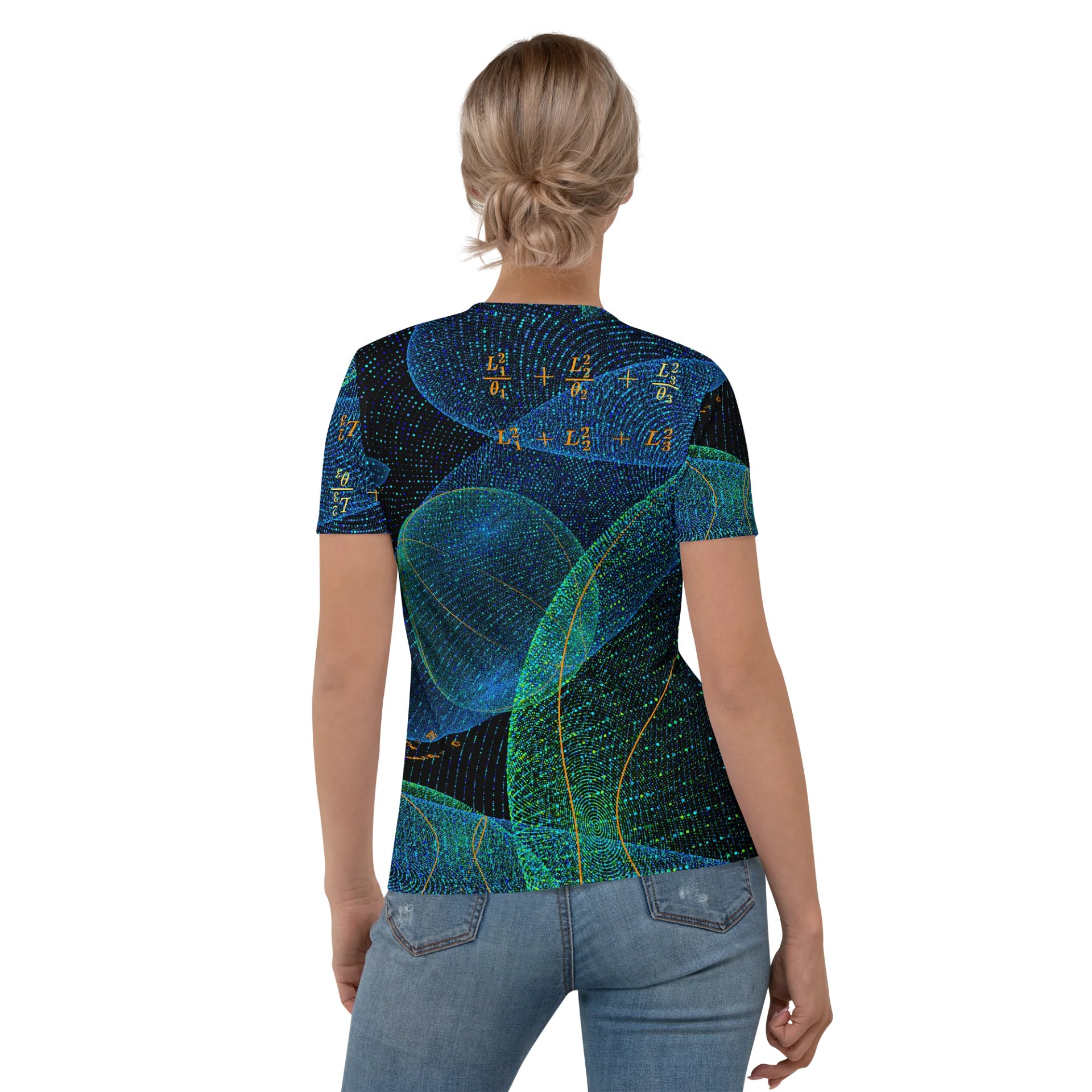 Poinsot's Pixel Spaceship 3 - Physics of the Gyroscope Women's Crew Neck T-Shirt product image (5)