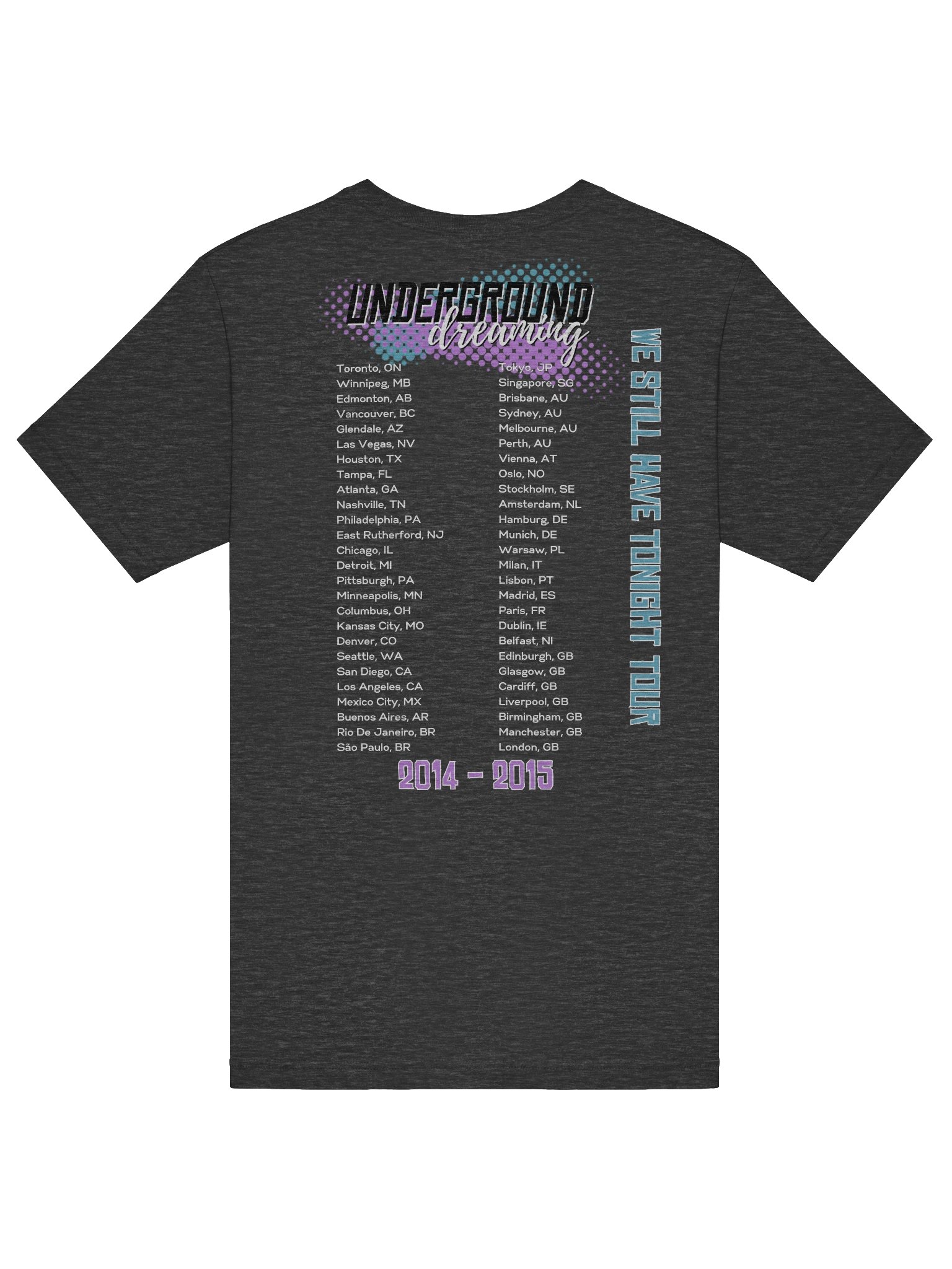 Underground Dreaming Tour T-Shirt (Dark Colours) product image (6)