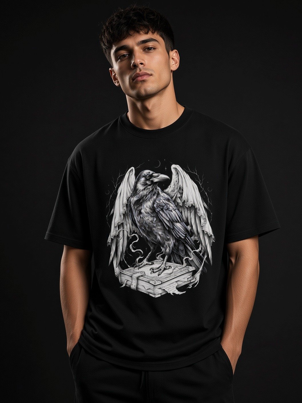 The Midnight Scholar // Gothic Raven Heavyweight Tee product image (2)