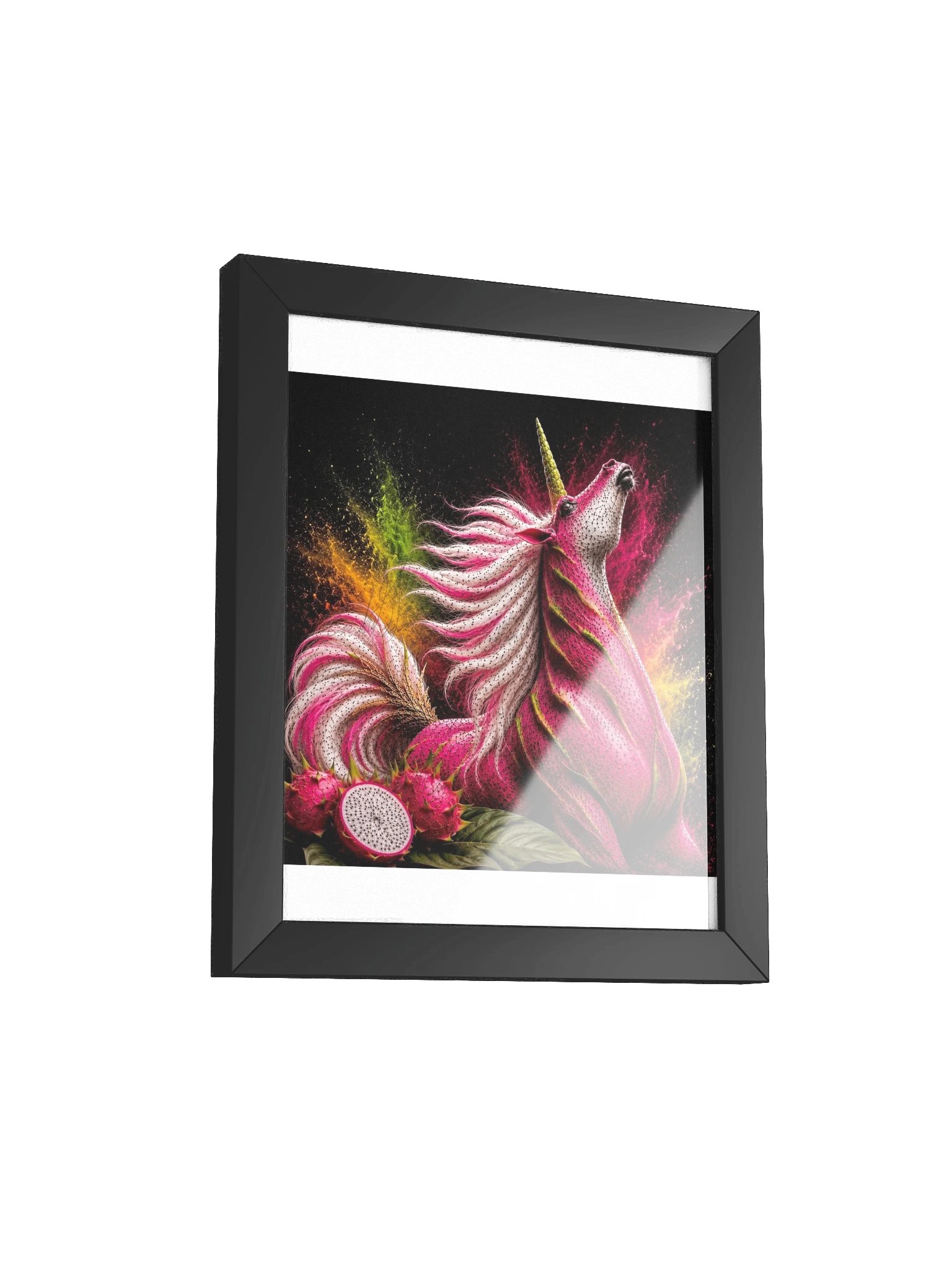Dragon Fruit Unicorn Black Framed Poster product image (34)