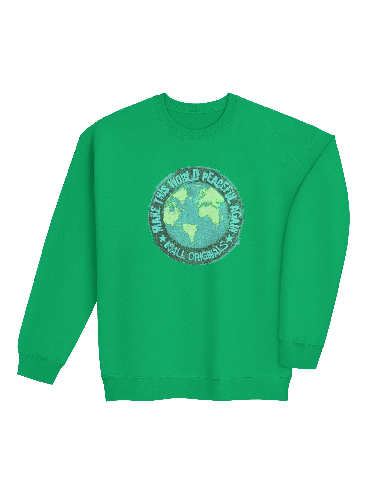 World Peace_EQALL® Originals Unisex Gildan Crewneck Sweatshirt_Vintage Black / Turquoise product image (4)