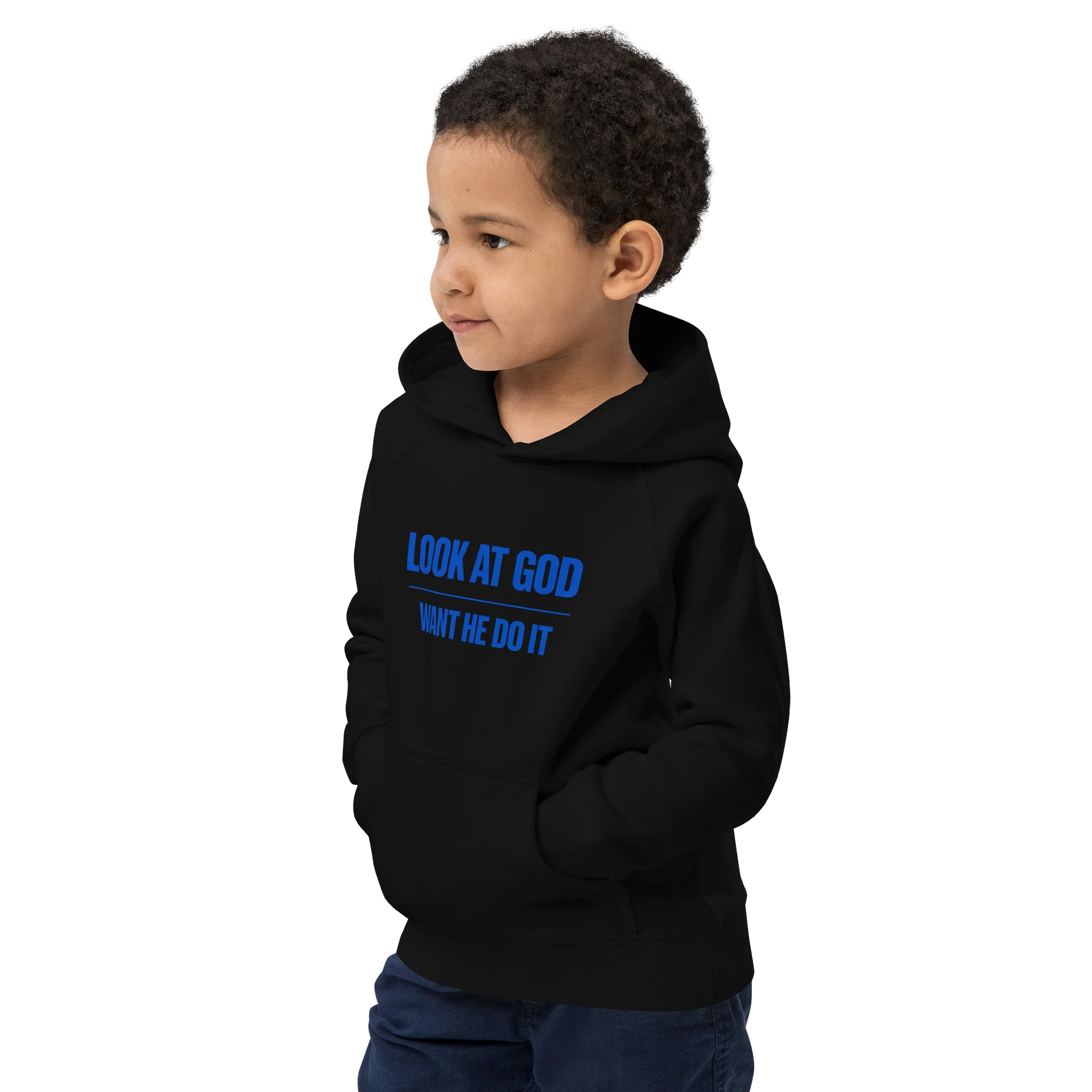 Look At God Want He Do It Kids Hoodie – Royal Blue product image (3)