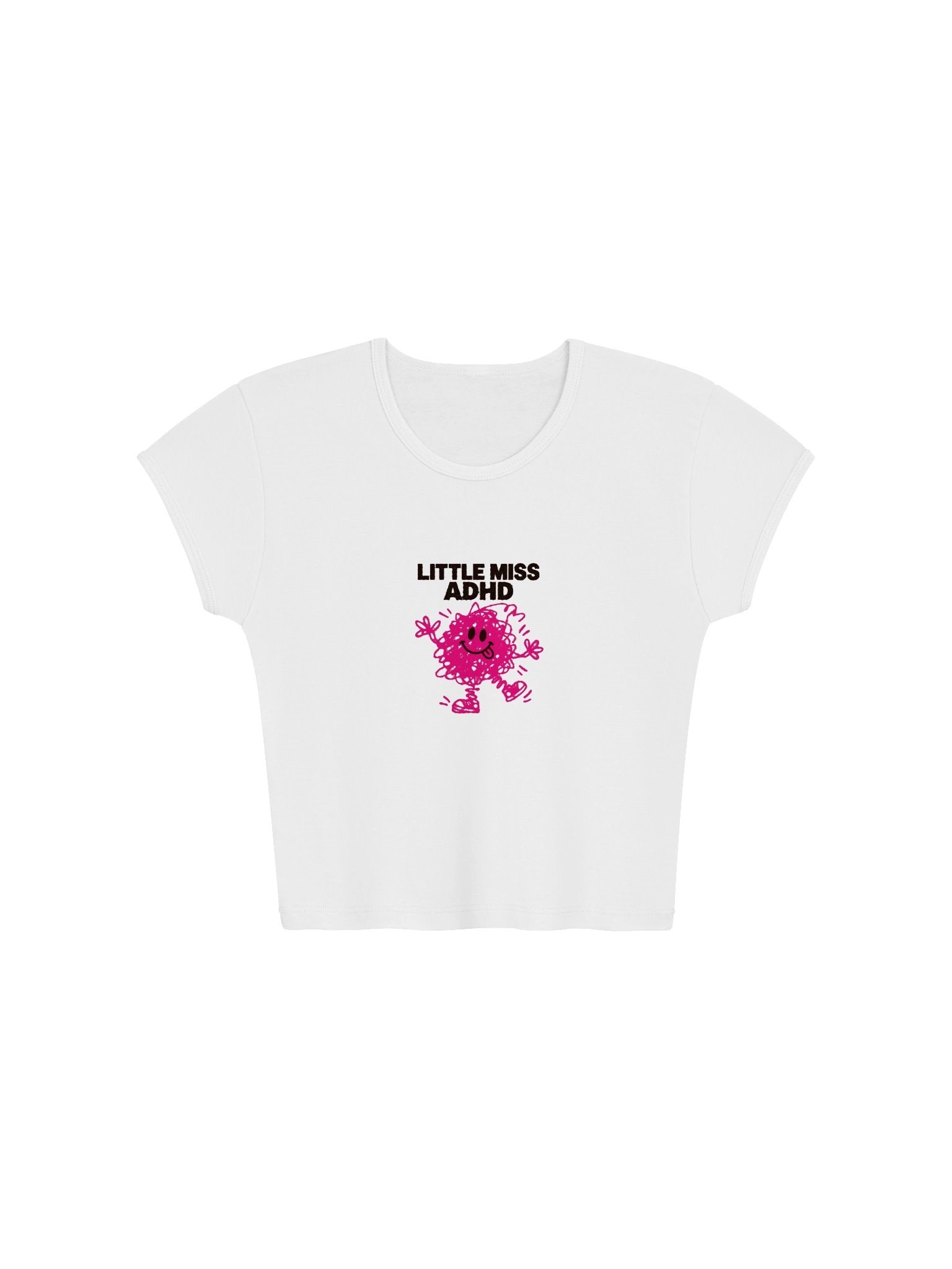 Little Miss ADHD- White crop Tee product image (1)