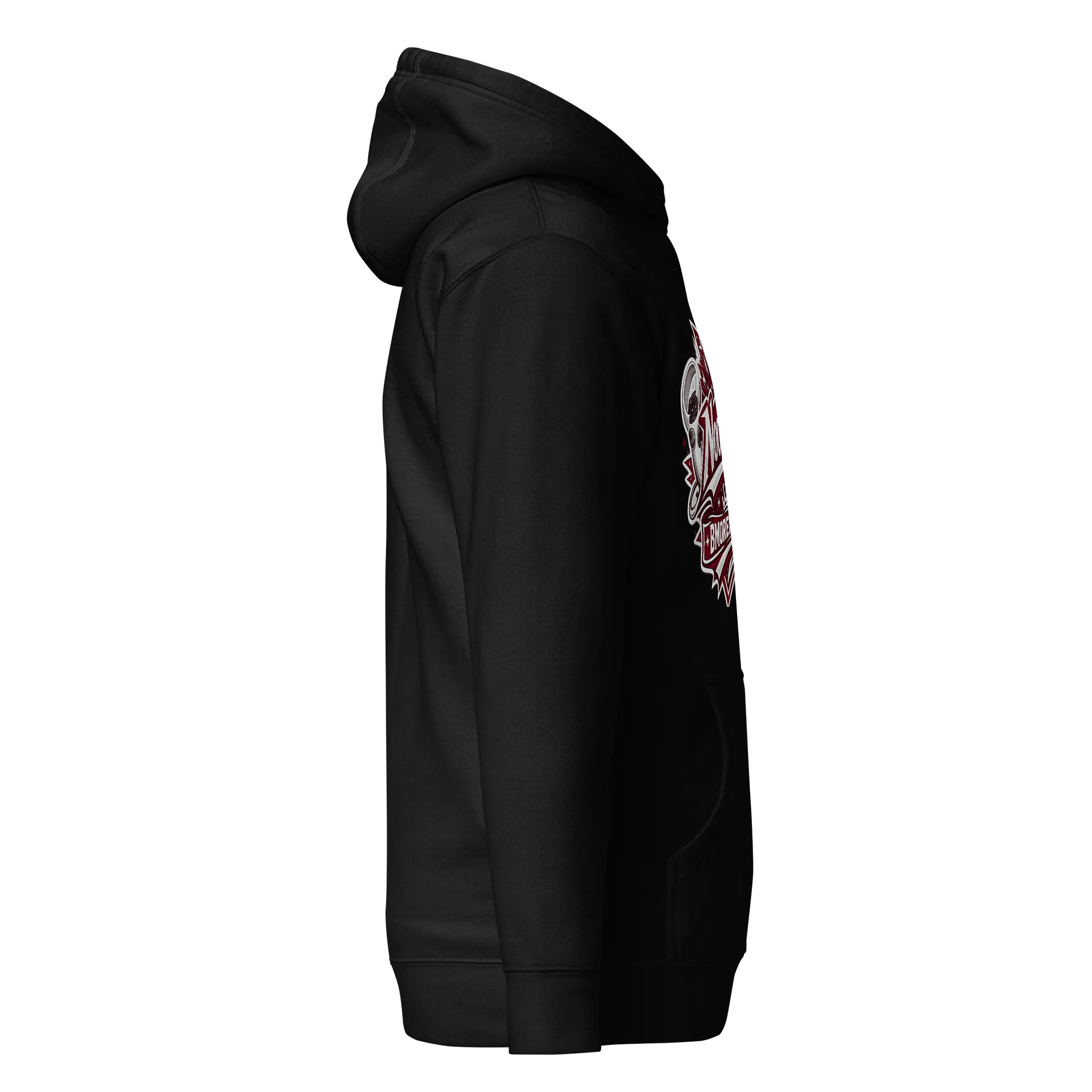 NoobKing x BmoreInLife Maroon & White Hoodie – Custom Gaming Edition product image (4)