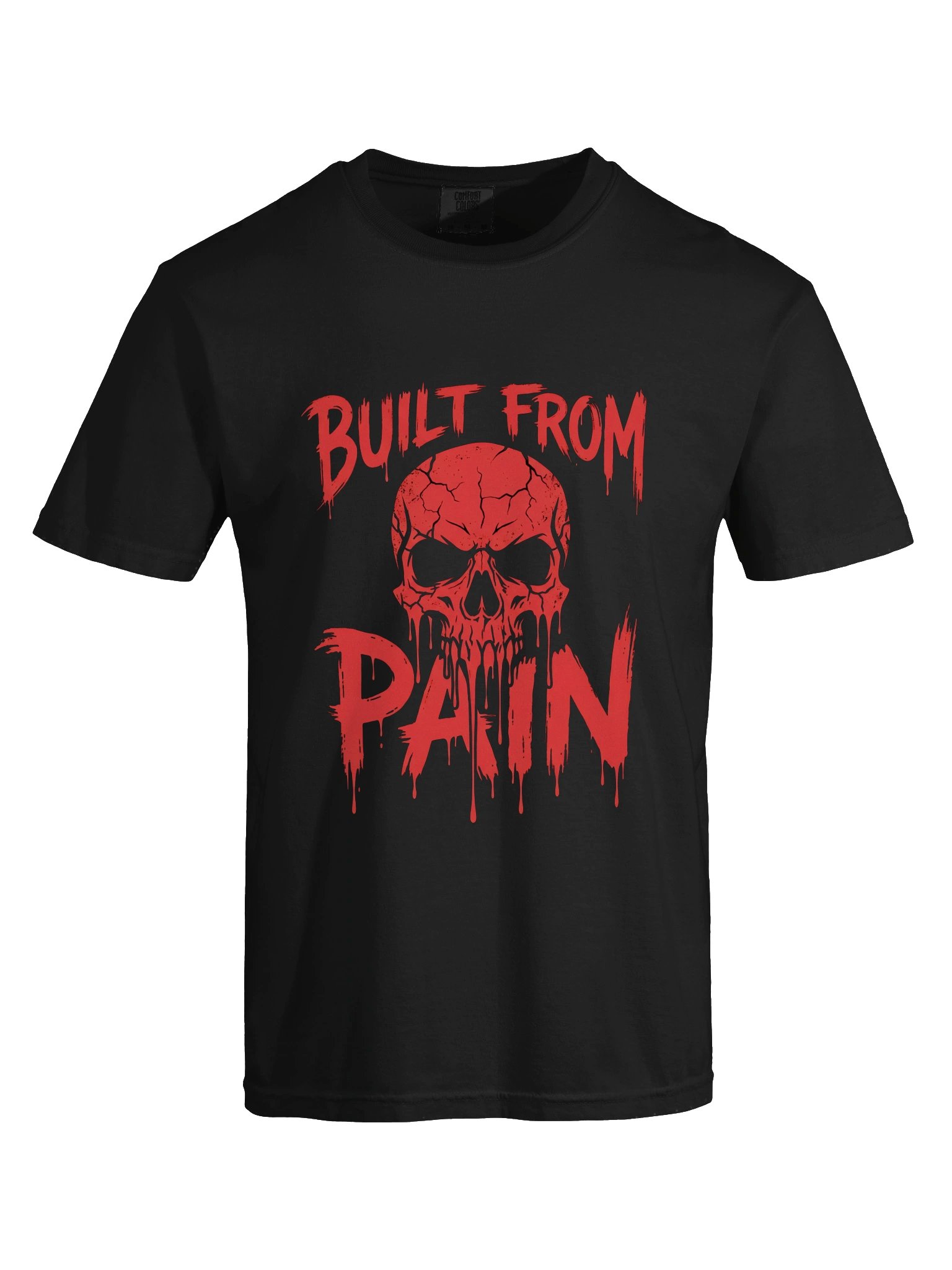 Built From Pain Skull T-Shirt | Dark Gym Motivation Horror Tee product image (1)