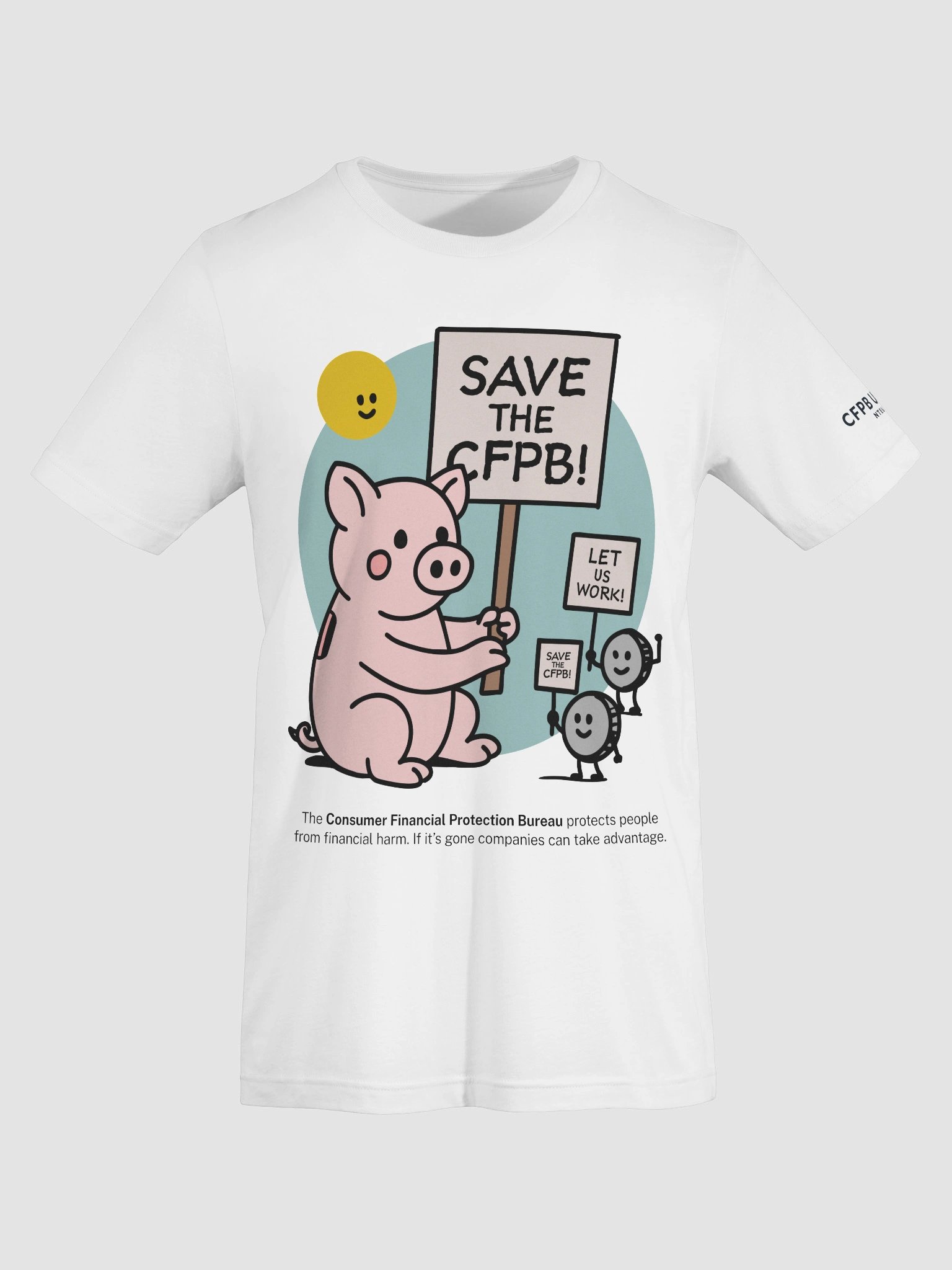 CFPB Piggy Bank Picket T-shirt product image (55)