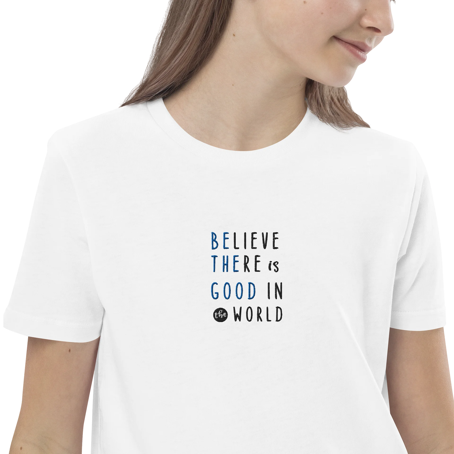 Believe There Is Good in the World Organic Youth T-Shirt | Inspirational Kids Graphic Tee product image (5)