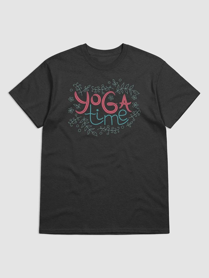 Yoga Time Casual T-Shirt - Floral Script Design product image (1)