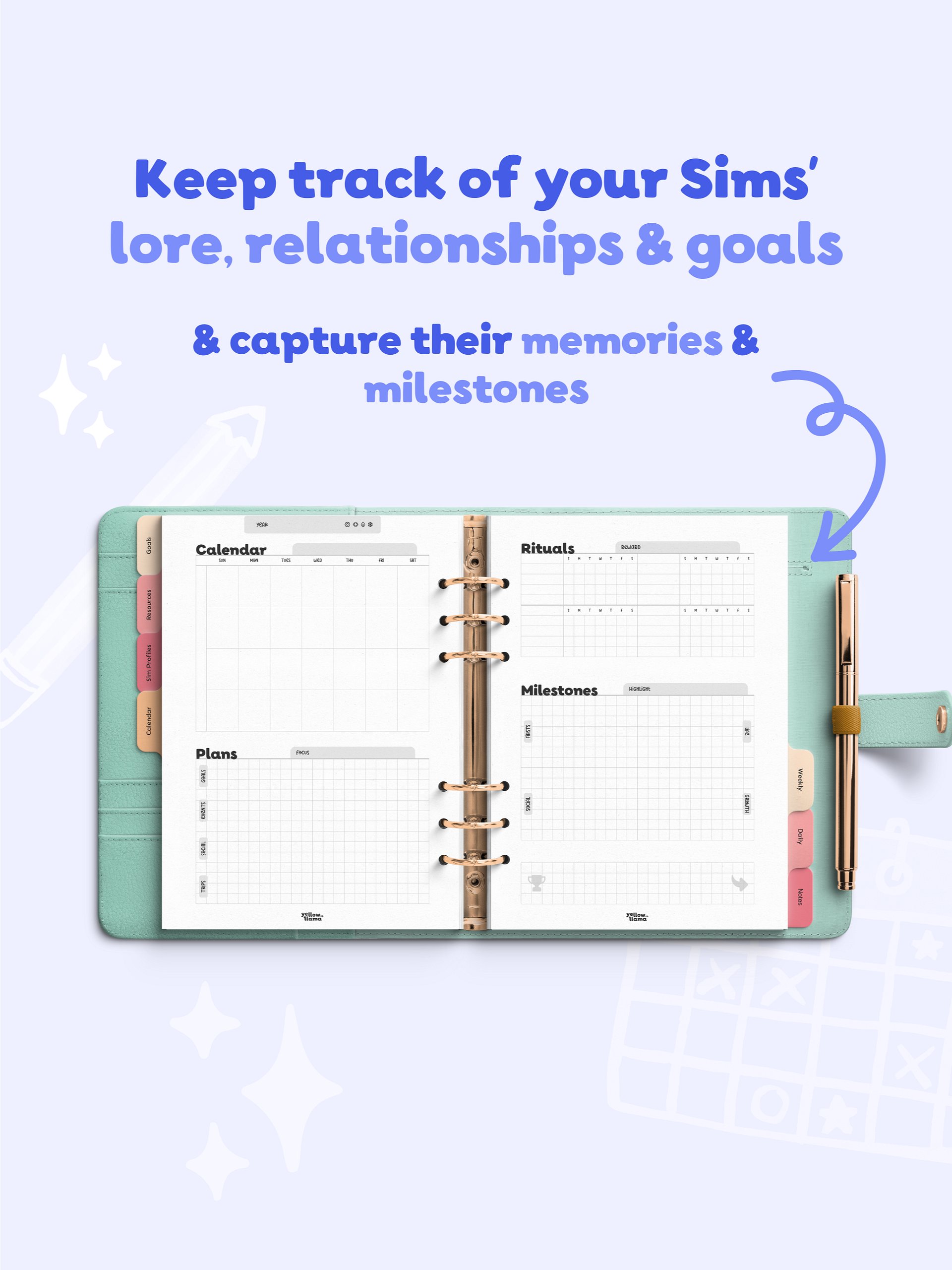 Sim Planner Printable product image (2)