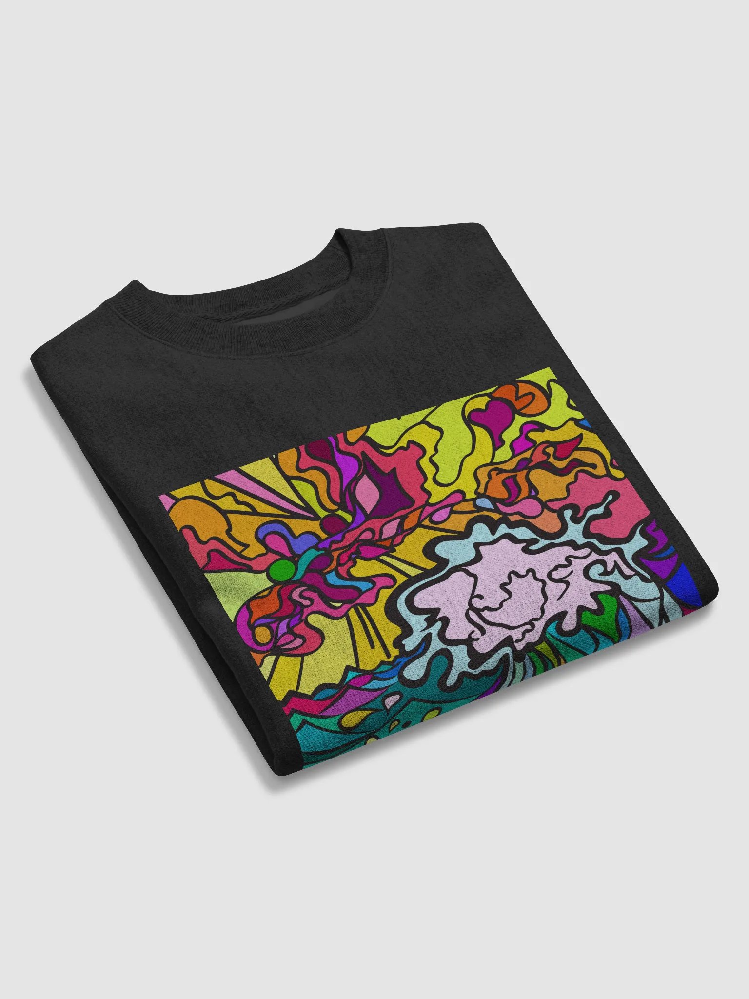Vibrant Swirls Cotton Max Sweatshirt - Wave at Sunset product image (5)