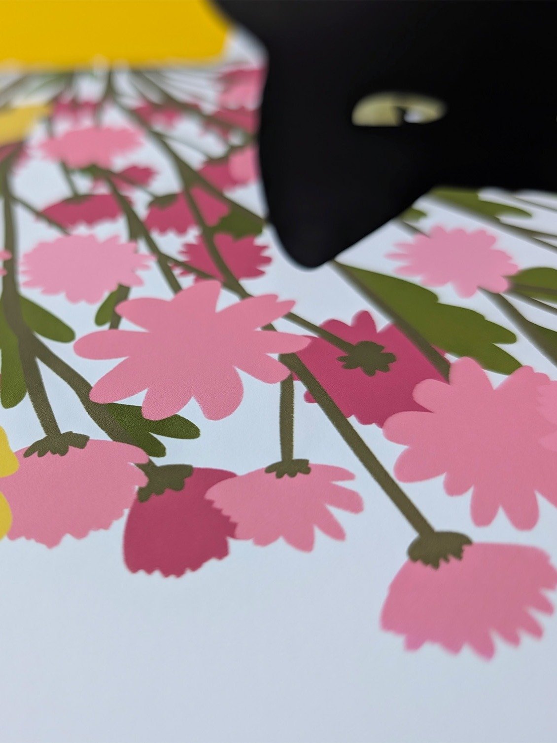 Black Cat Art Print with Flowers product image (3)