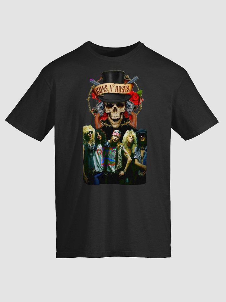 Guns N’ Roses Skull & Classic Lineup T-Shirt | Top Hat Rose Graphic Rock Tee | Sunset Strip Hard Rock Era product image (1)