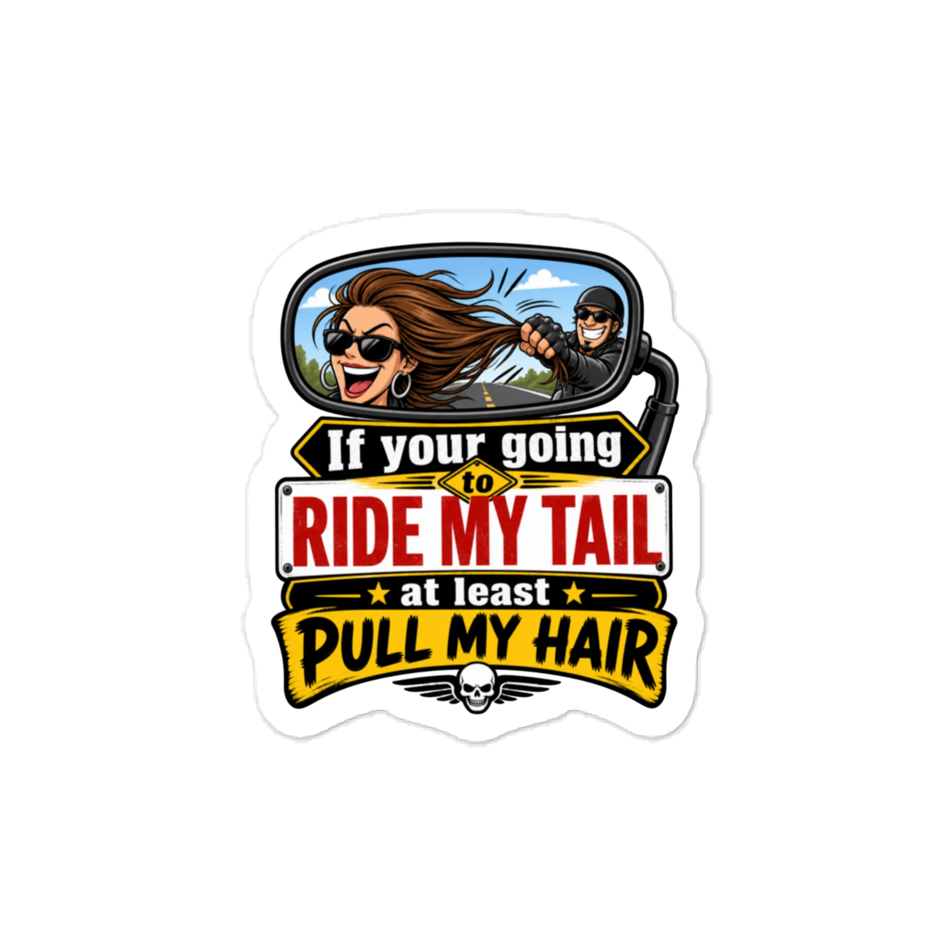 Ride My Tail Pull My Hair Motorcycle Decal product image (1)