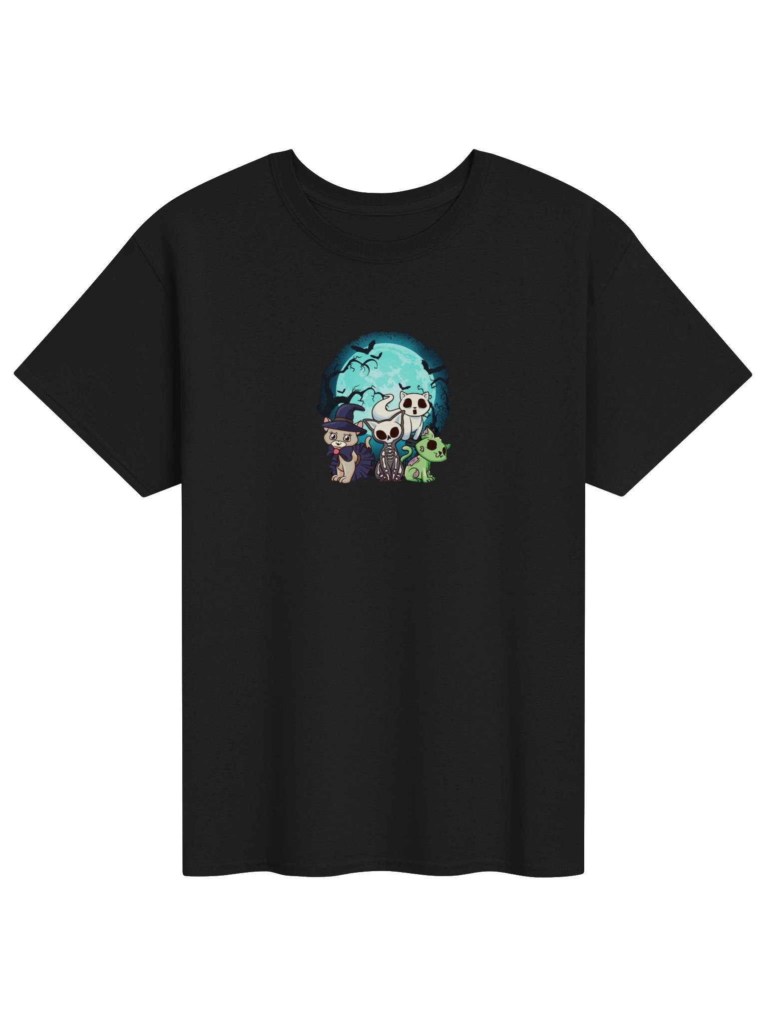 Cute Spooky Cat Moon Tee product image (1)