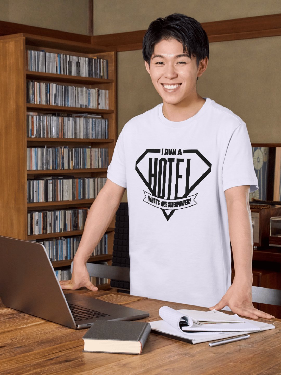 Hotel T-Shirt – I Ran A Hotel, What's Your Superpower? (White) product image (10)