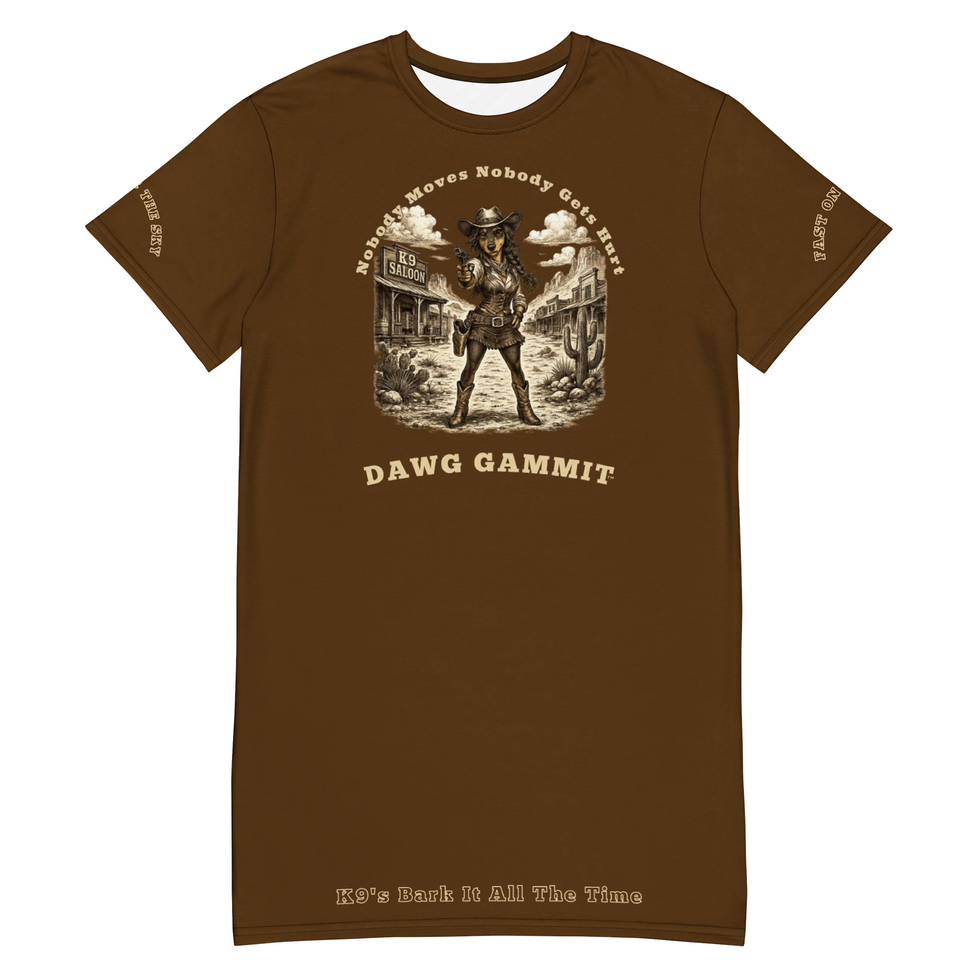 DAWG GAMMIT™ Doberman Brown T-shirt Dress product image (4)