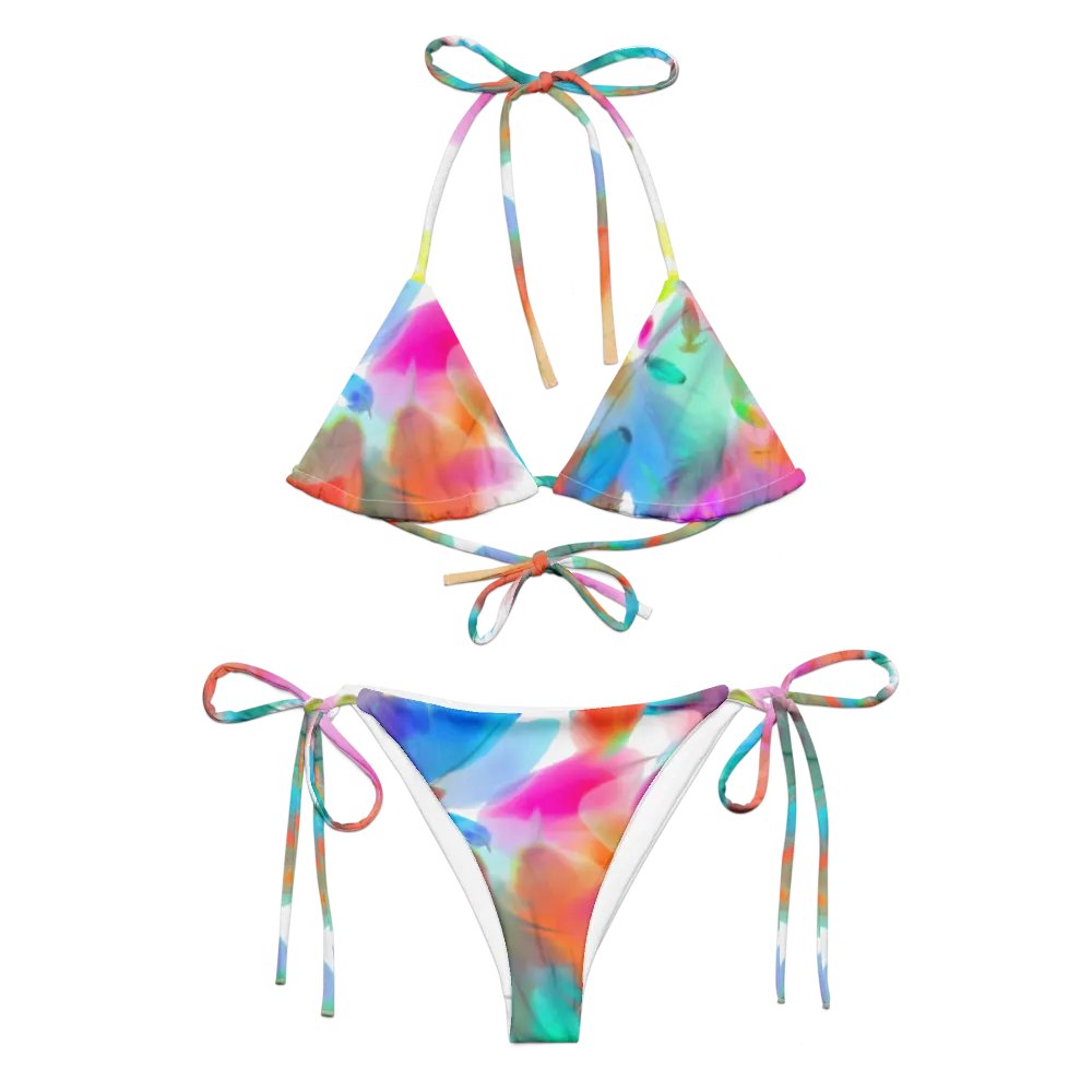 Colorful Feather Pattern Design String Bikini - v1 product image (6)