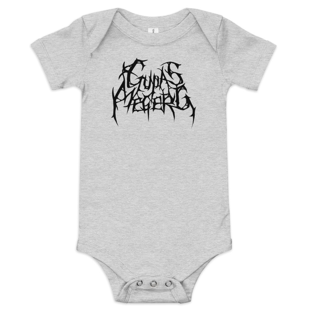 GupasMegerg Metal Logo Baby Onesie (Dark Logo) product image (1)