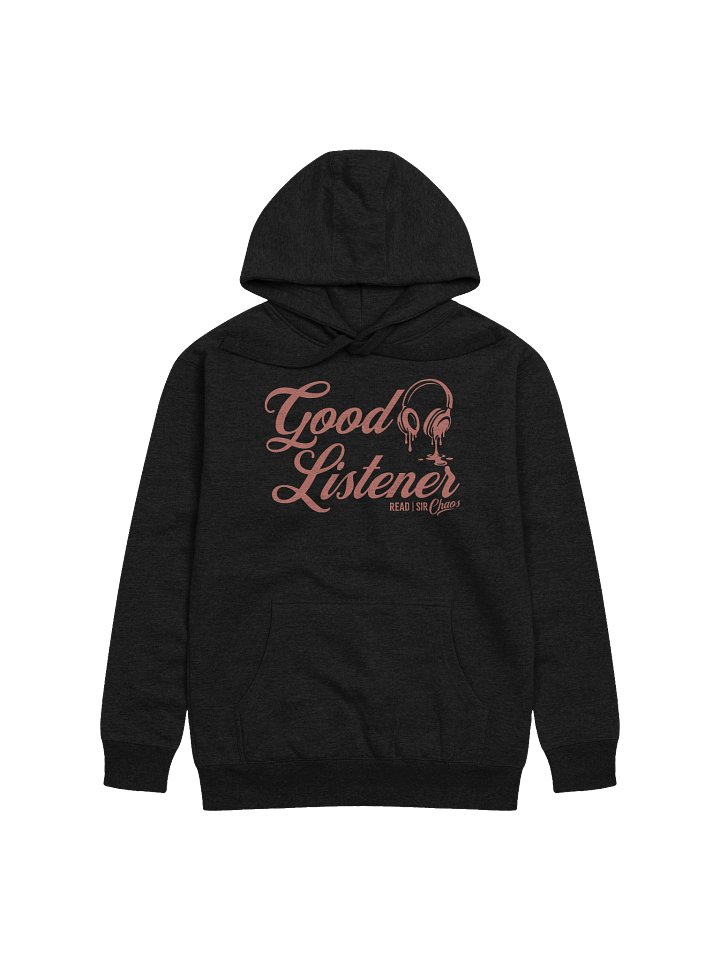 Good Listener Hoodie Pink Text product image (1)