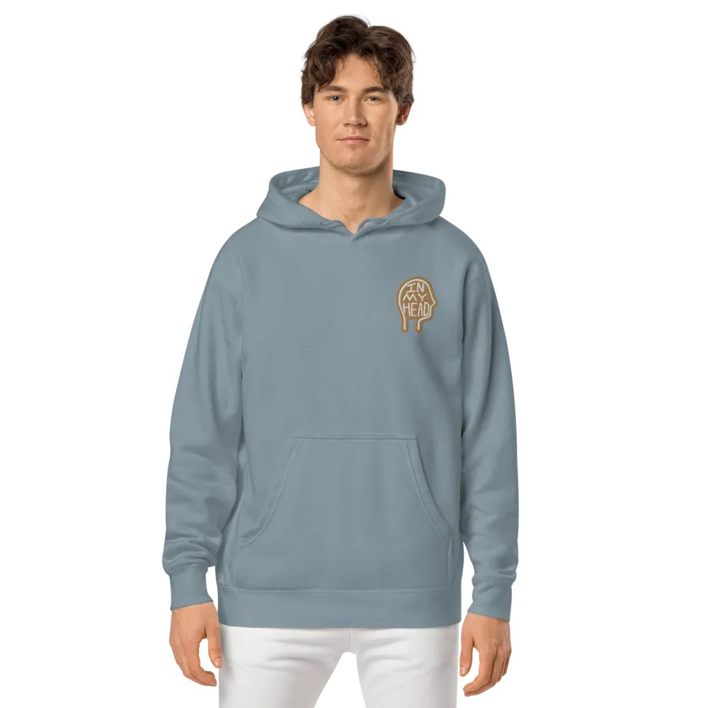In My Head (L.C. brown bubble design 2) embroidered pigment hoodie product image (2)